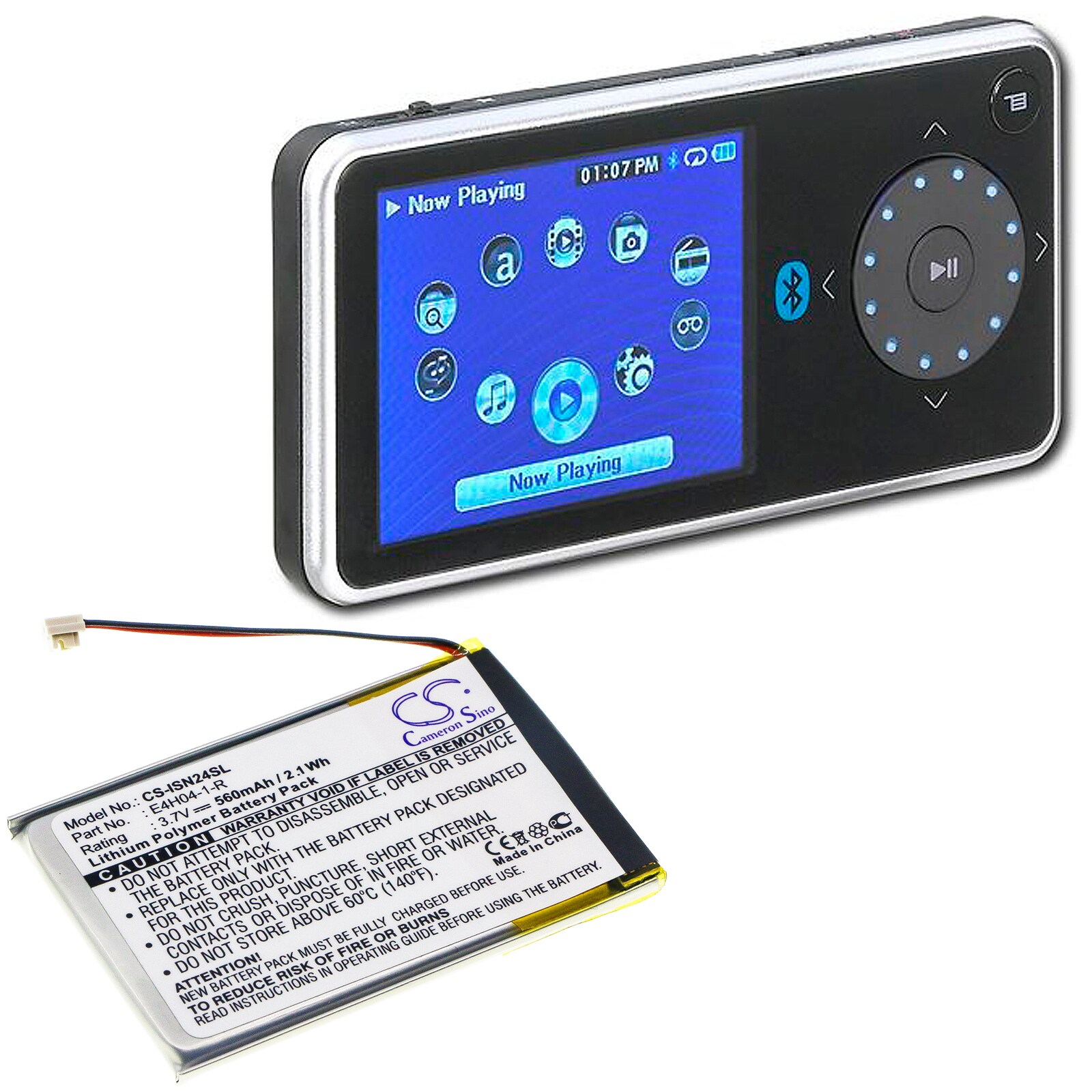 Batteri till Mediaspelare för INSIGNIA NS-4V24, NS-8V24