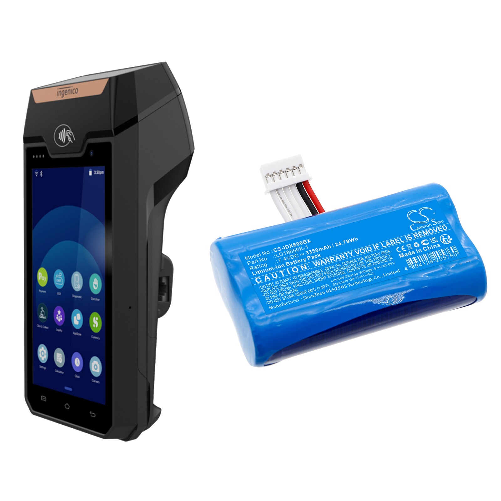 Batteri till Betalningsterminal för ingenico AXIUM DX4000, AXIUM DX8002, AXIUM DX8000 m.fl.
