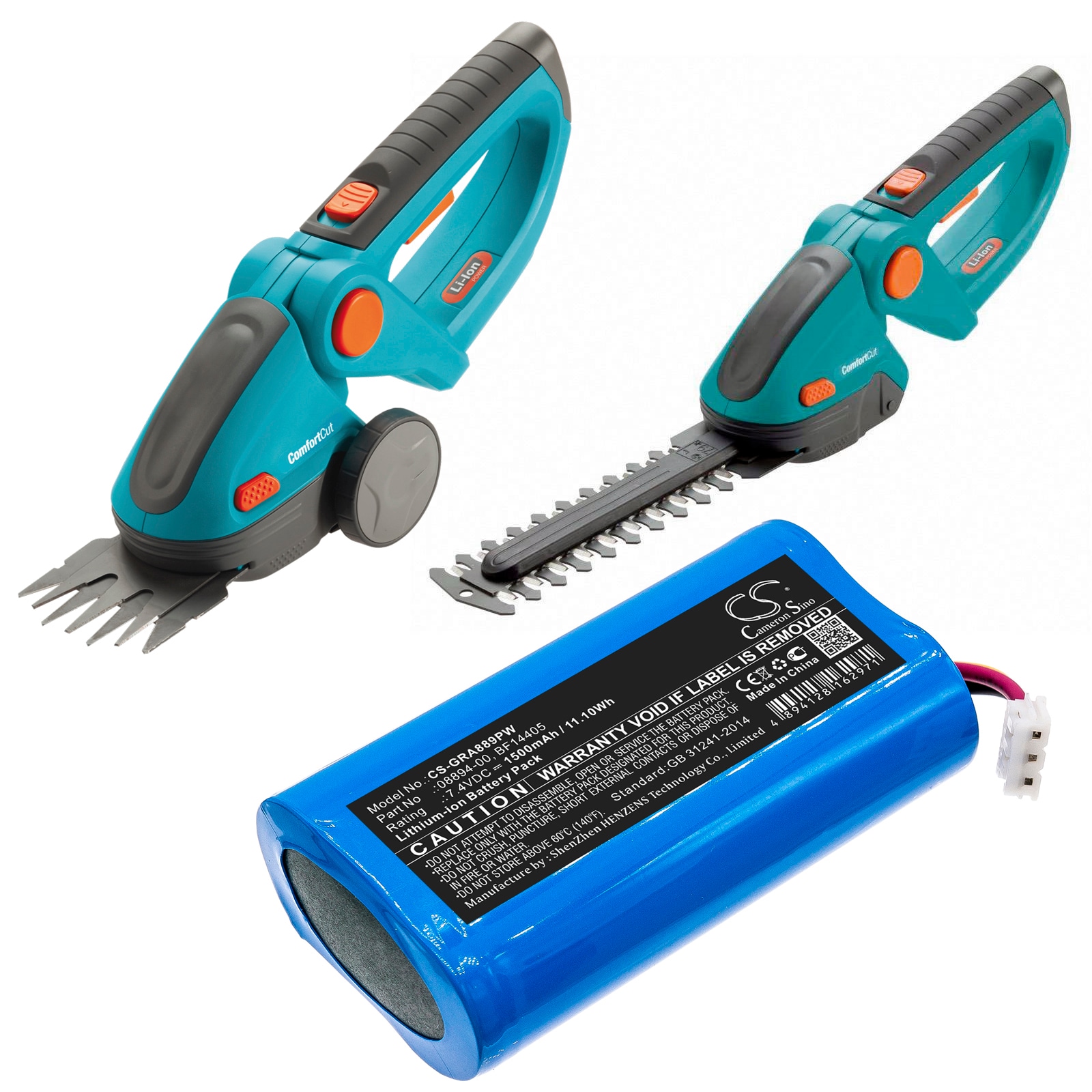 Batteri till Verktyg för trädgårdsskötsel för Gardena ComfortCut 8893, D-89079 Ulm