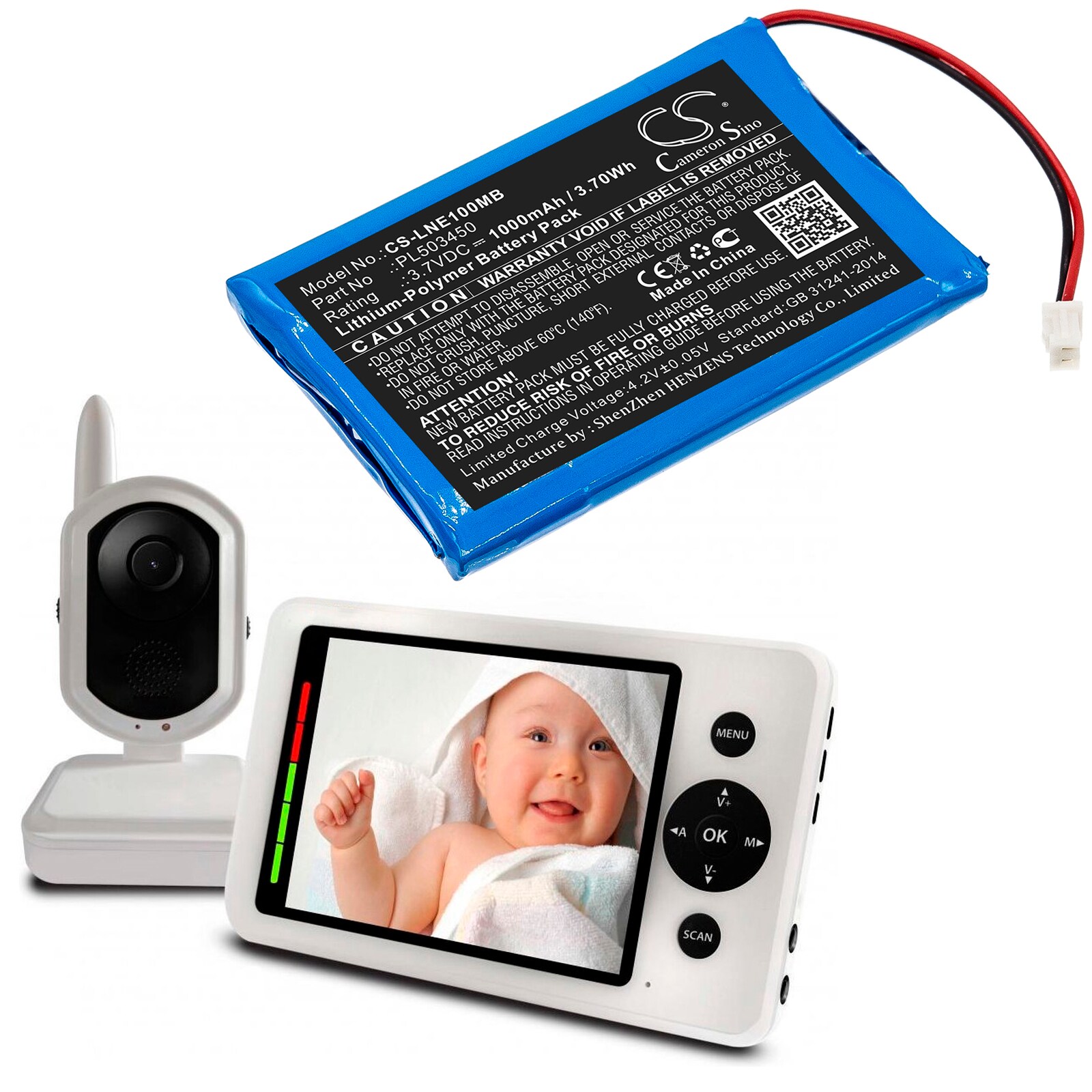 Batteri till BabyPhone för Luvion Grand Elite, Grand Elite Baby Monitor