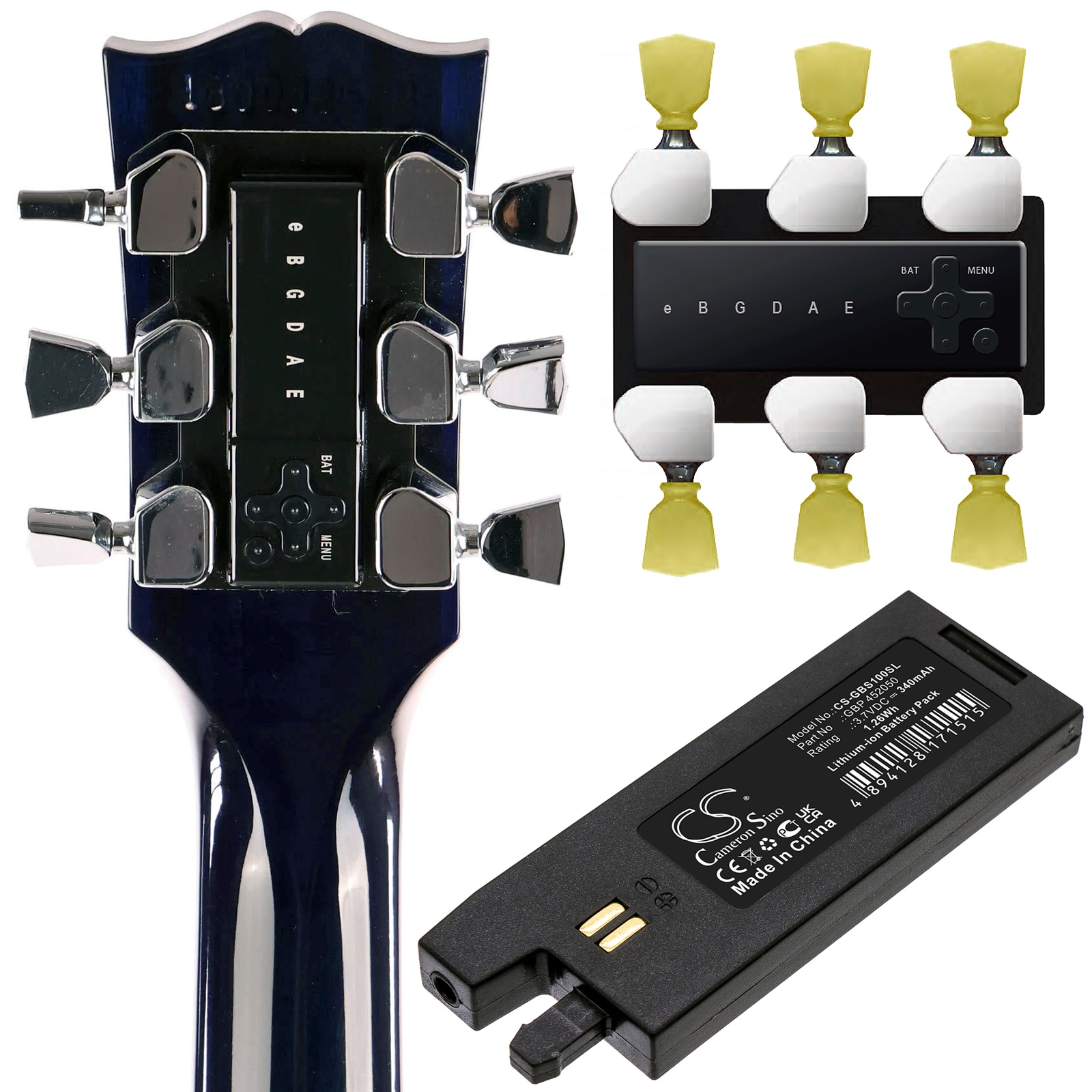 Batteri till Elektronisk tuner för Gibson G-FORCE Auto-Tuner, GForce m.fl.