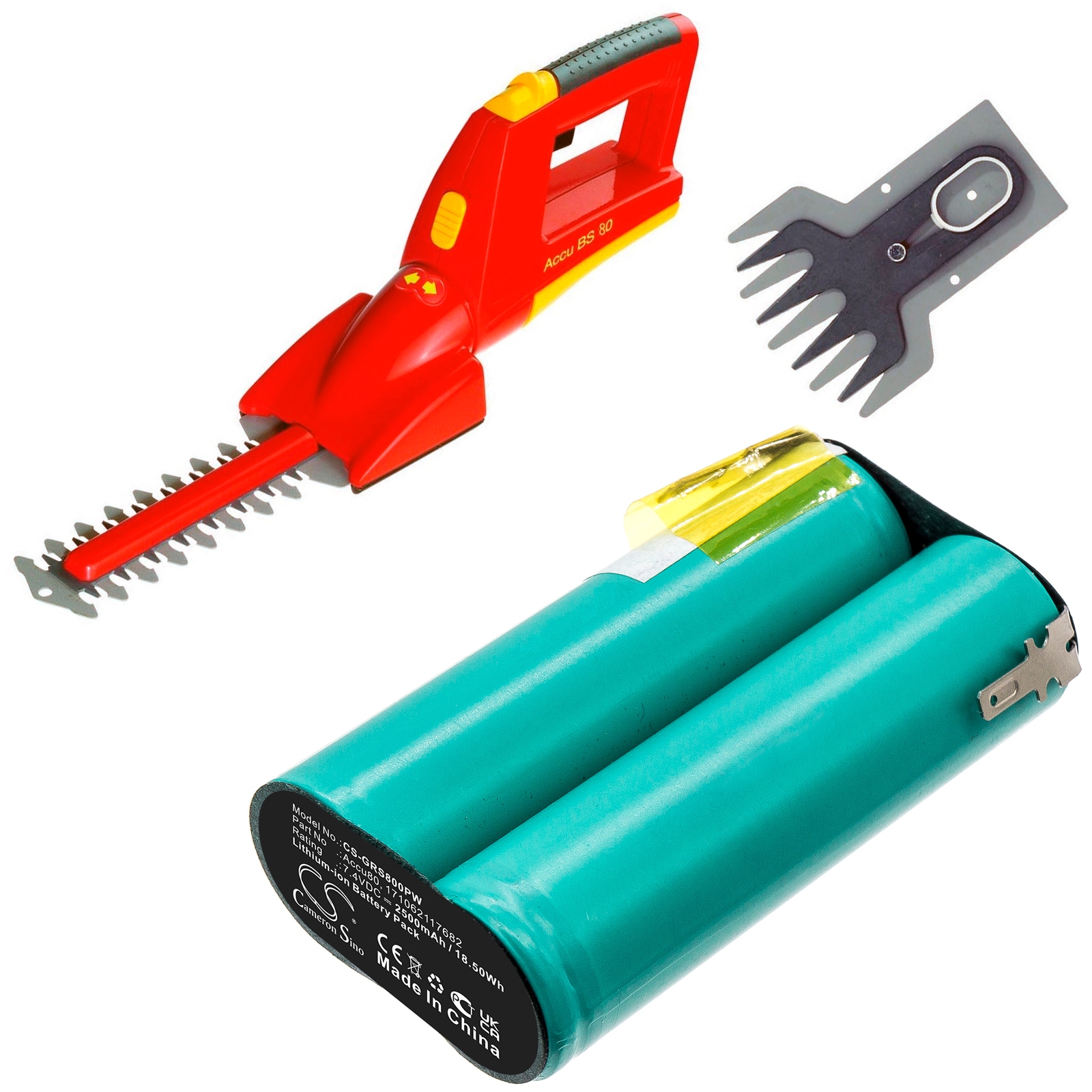 Batteri till Verktyg för trädgårdsskötsel för WOLF Garten 8803, 8824, BS80 Plus