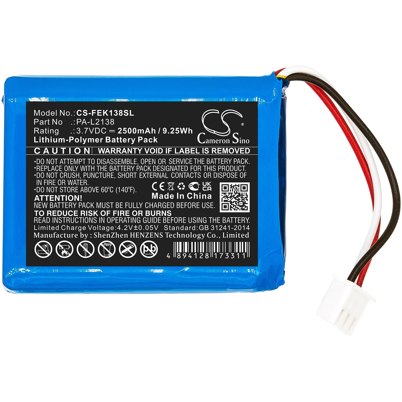 Batteri till Batteripaket för Fey Elektronik PA-L2138