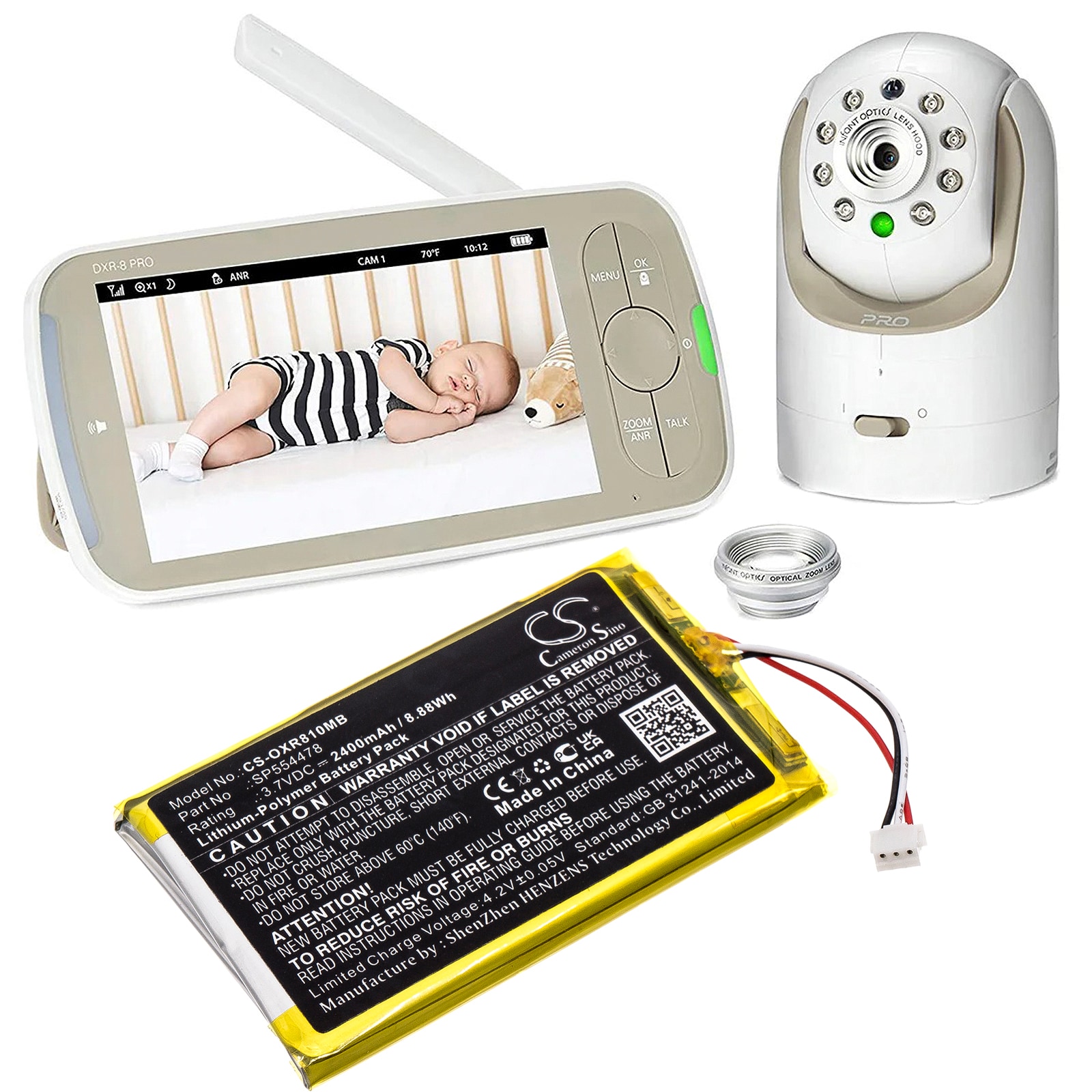 Batteri till BabyPhone för Infant Optics DXR-8 Pro