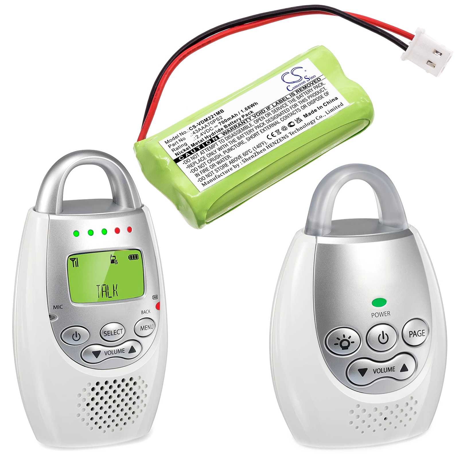 Batteri till BabyPhone för VTech DM221, DM222, DM221-2 m.fl.