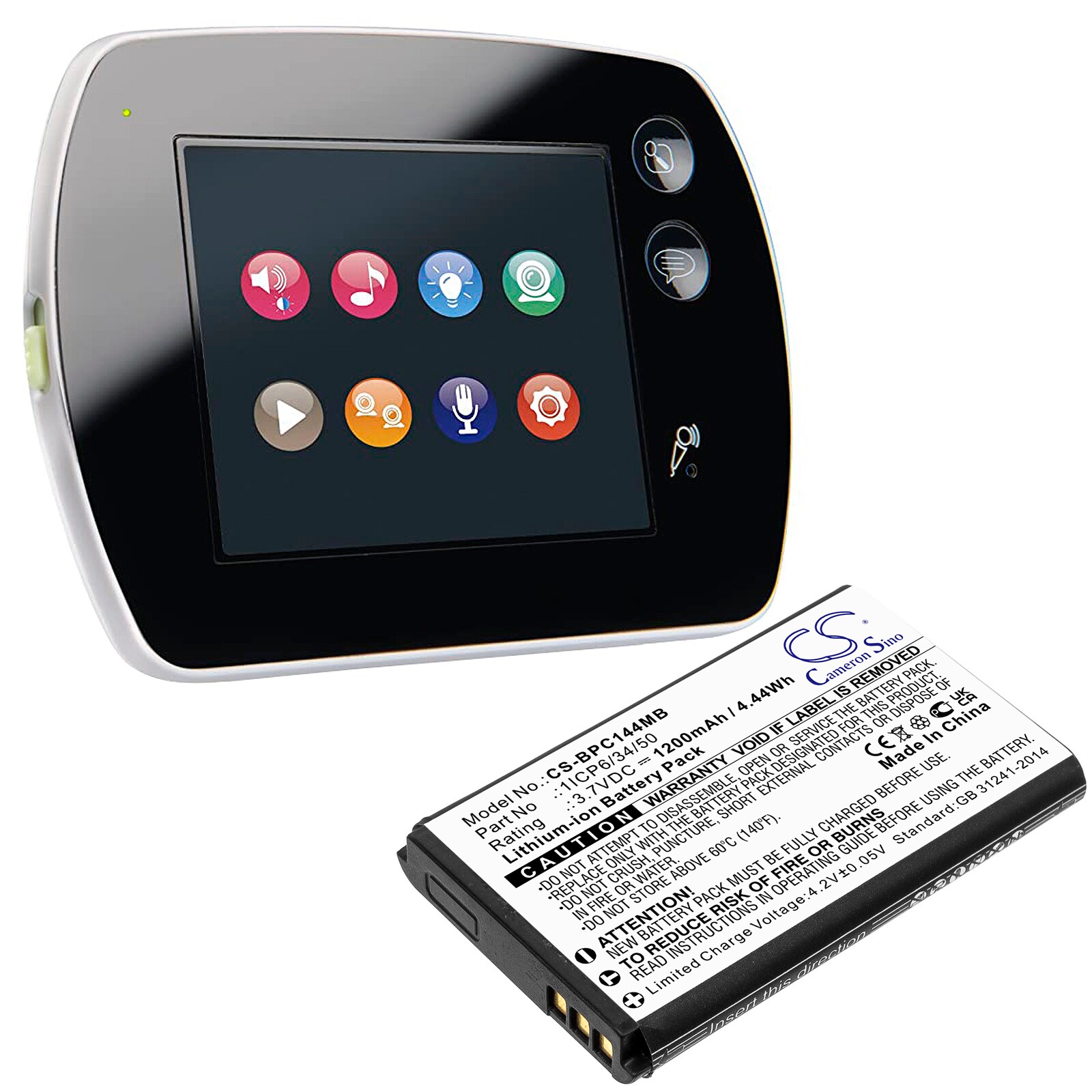 Batteri till BabyPhone för Babymoov Touch Screen A014407, YOO-feel