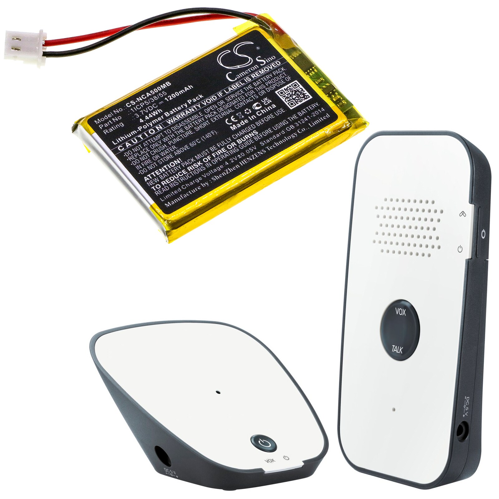 Batteri till BabyPhone för NUK ECO Control Audio 500, Eco Control Audio 530D+
