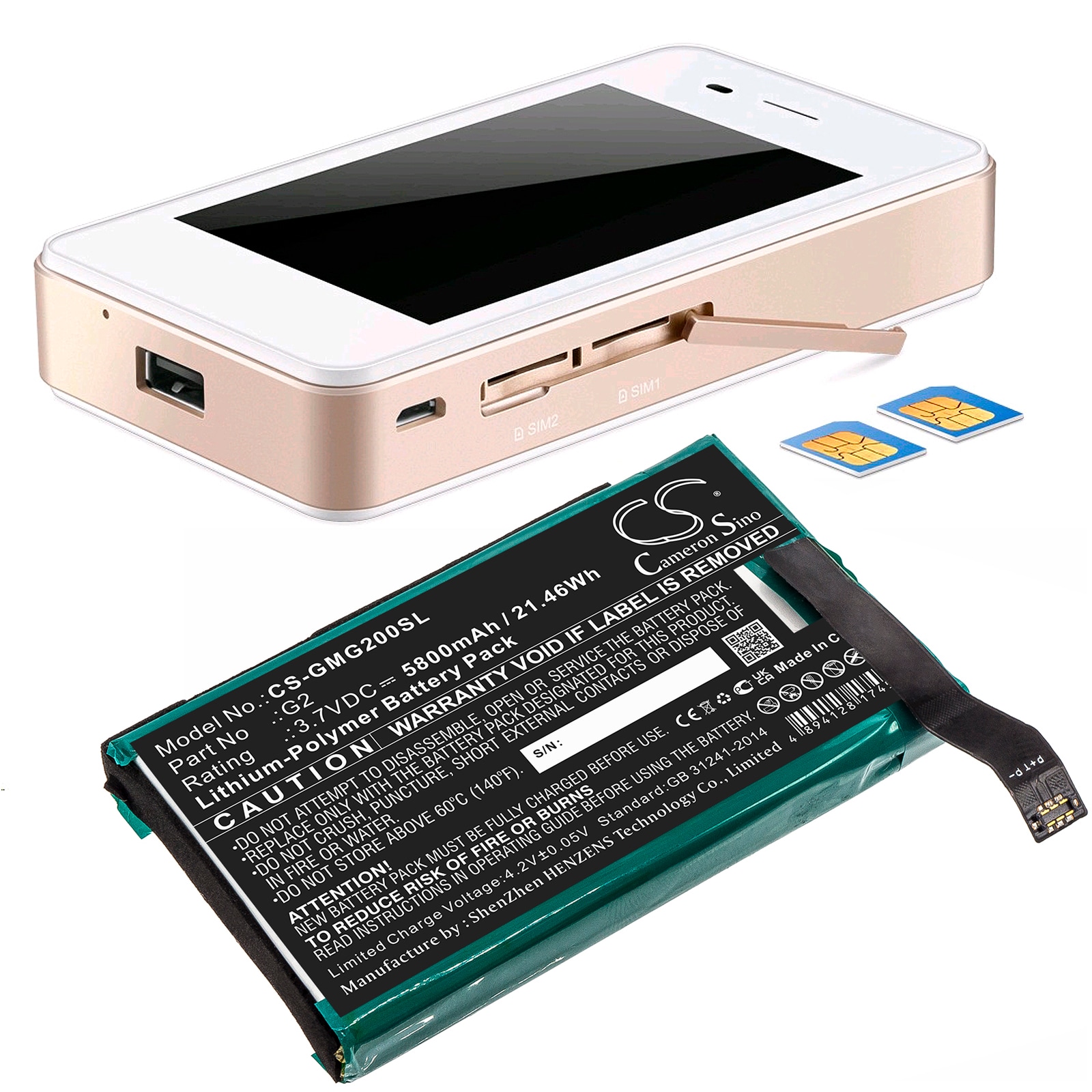 Batteri till Hotspot för GlocalMe G2