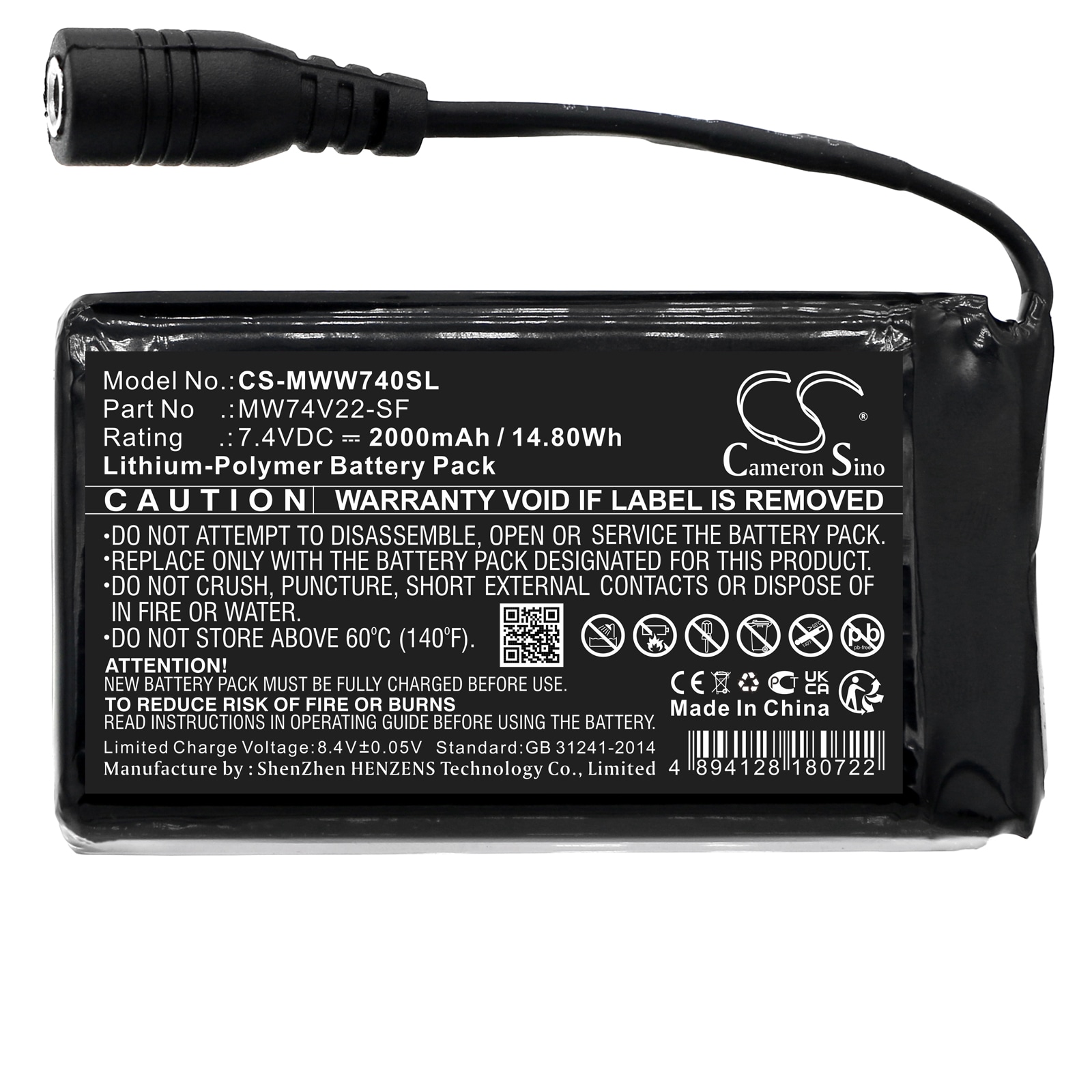 Batteri till Uppvärmda kläder för Mobile Warming Men’s Primer Shirt m.fl.