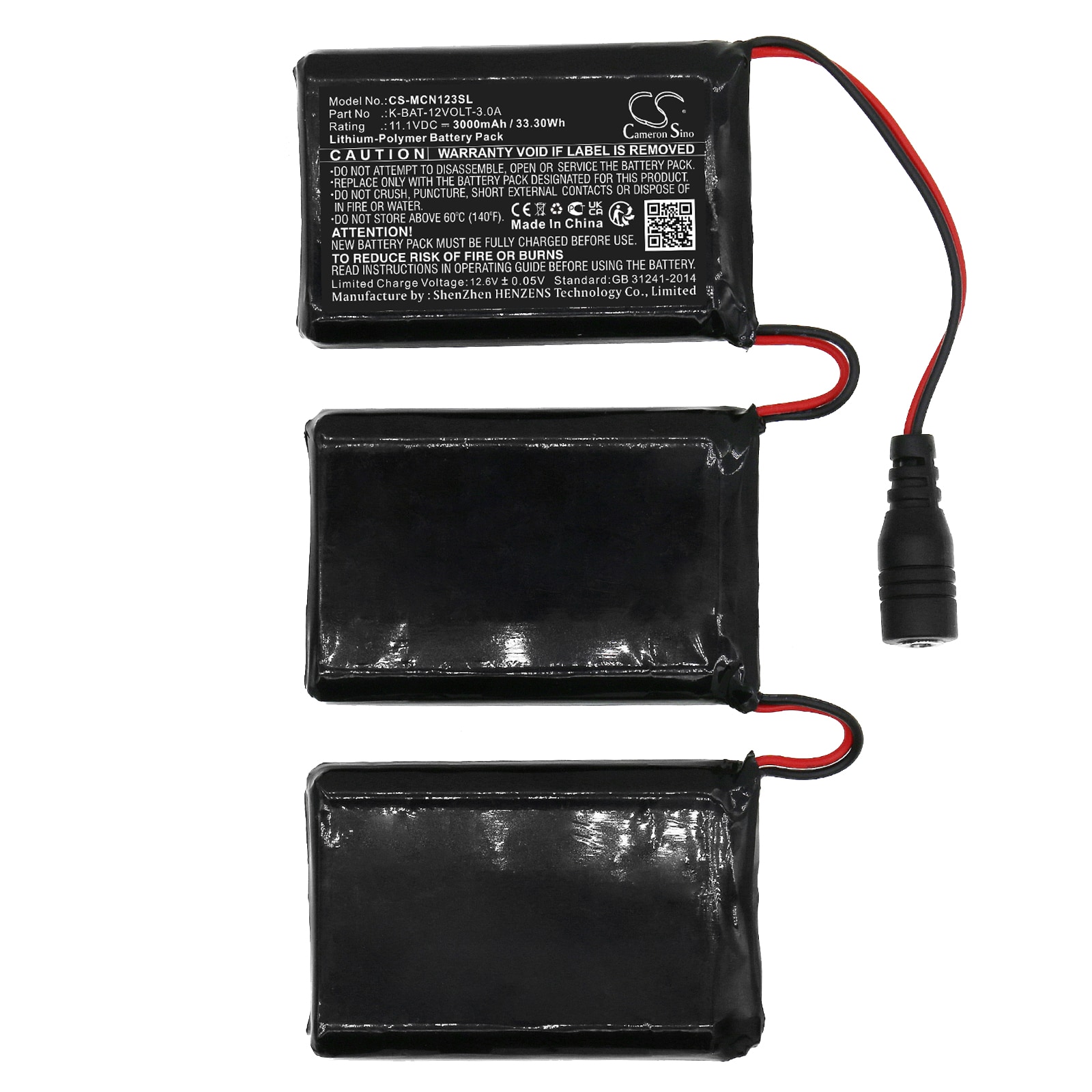 Batteri till Uppvärmda kläder för Macna gloves 12v 3a 3