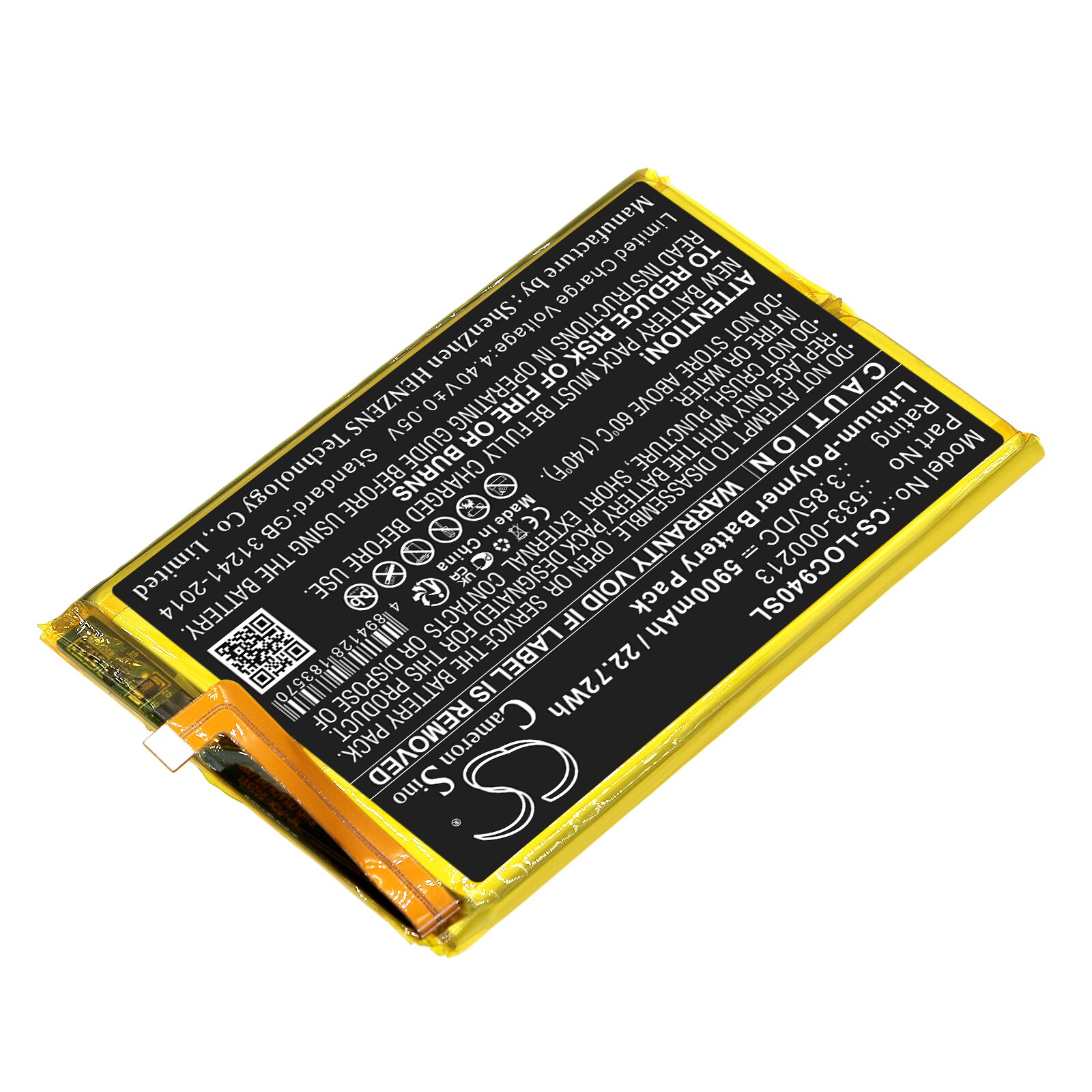 Batteri till Spelkonsol för Logitech G Cloud, 940-000198, GR0006