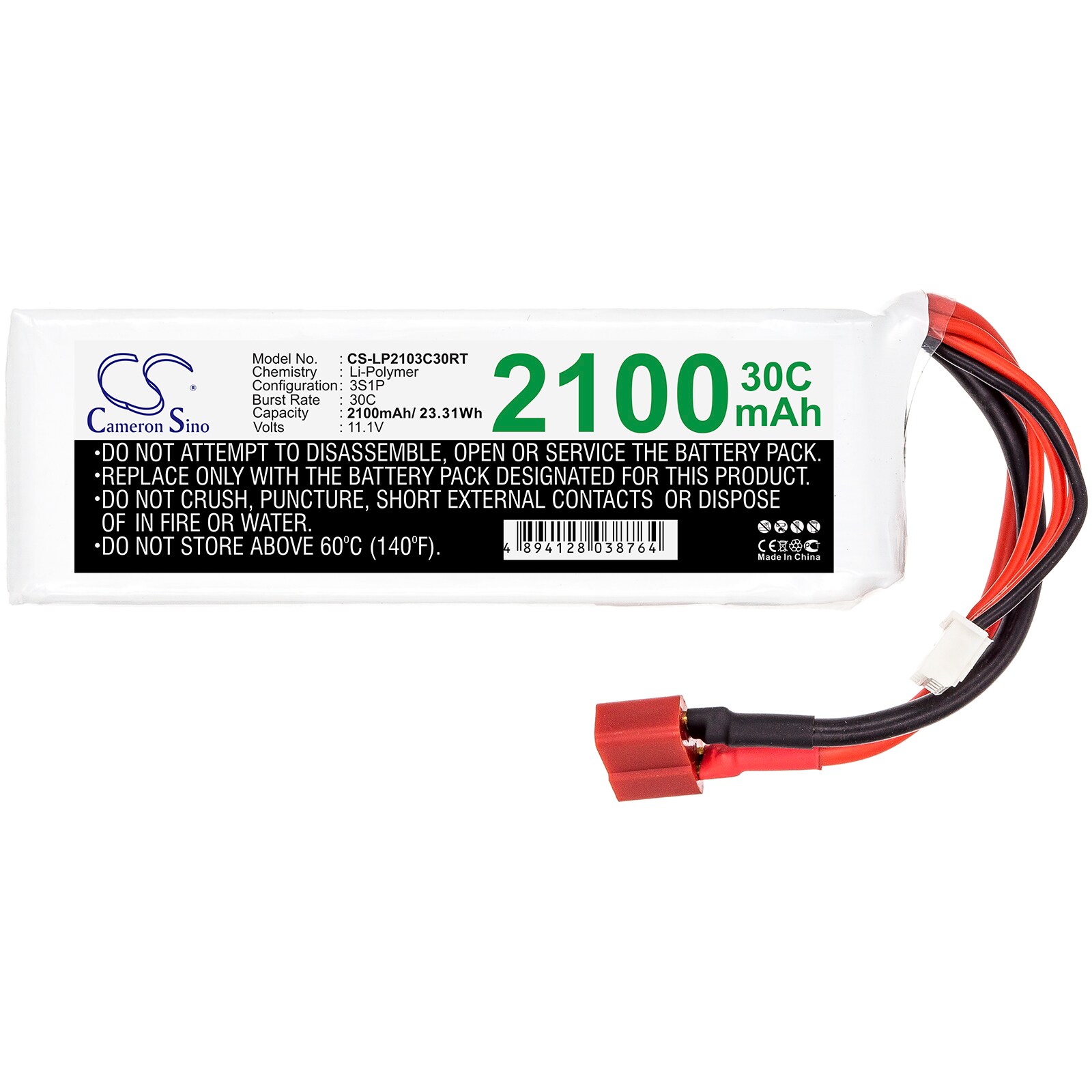 Batteri till Tankar för RC CS-LP2103C30RT