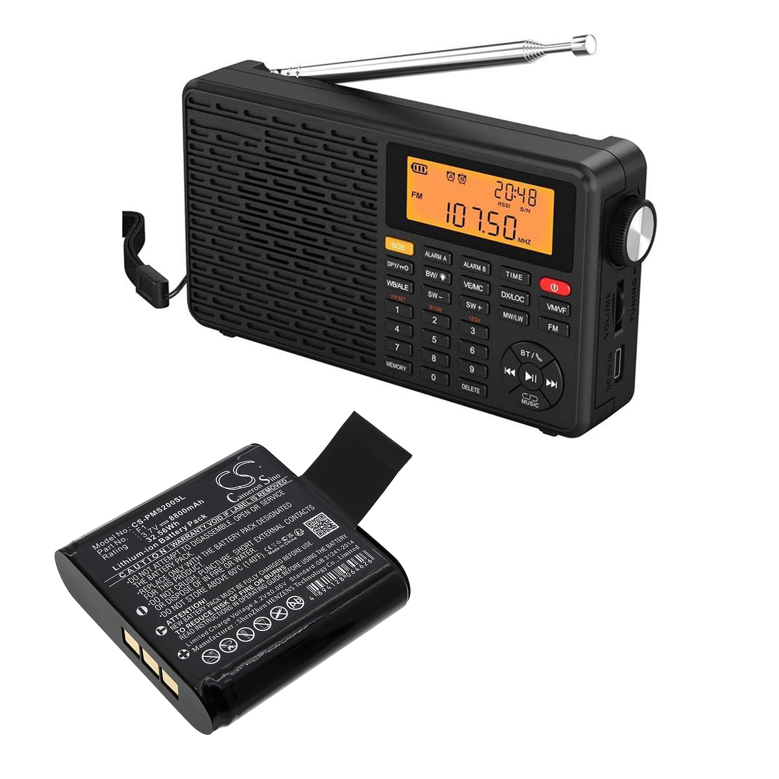 Batteri till DAB Digital för Pure Sensia 200D Connect, Jongo S3, Evoke D6 m.fl.