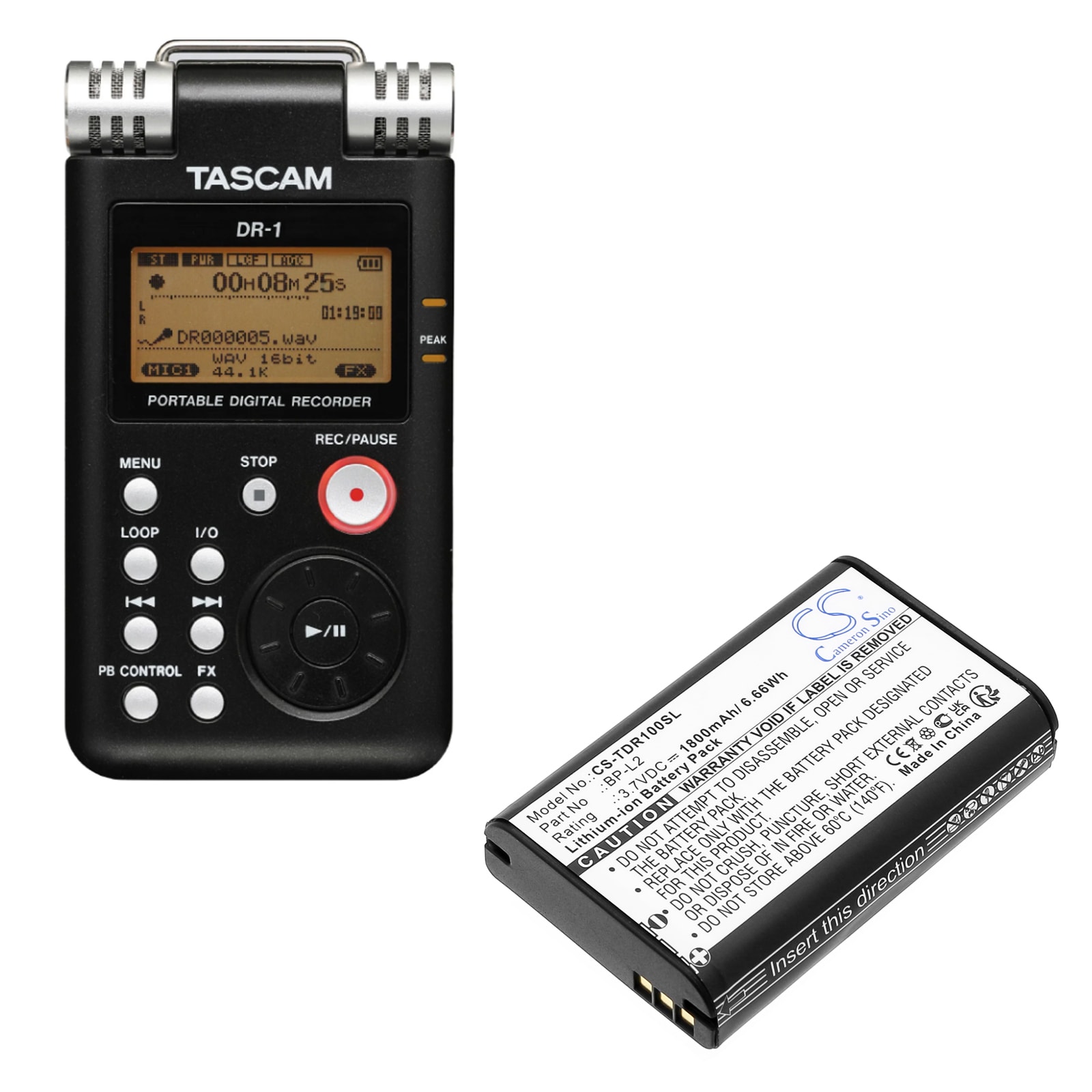 Batteri till Inspelare för Tascam DR-1, GT-R1