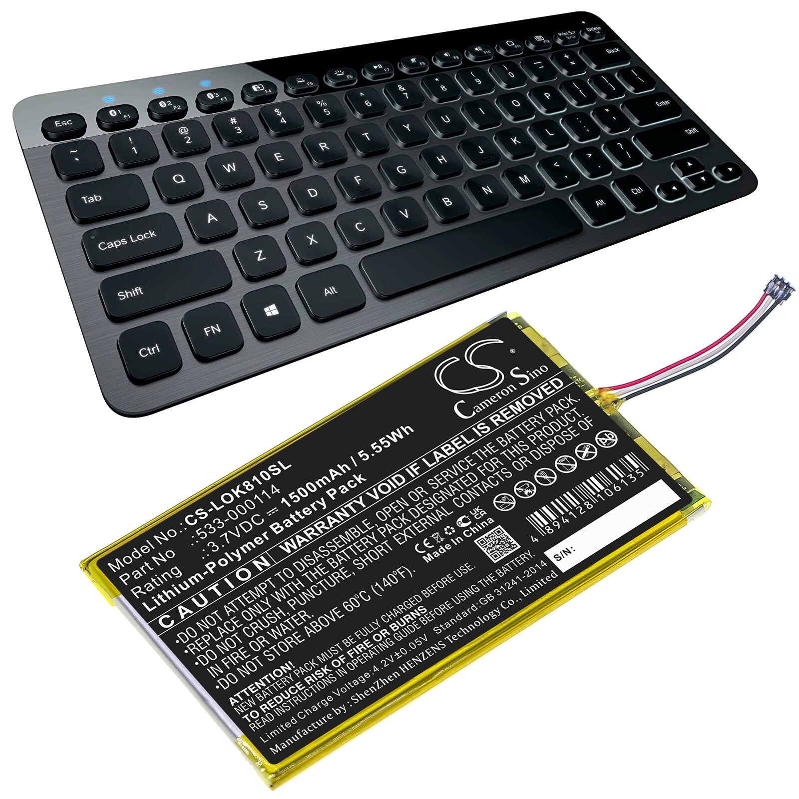 Batteri till Mus, Tangentbord för Logitech IIIuminated Keyboard K810, K810