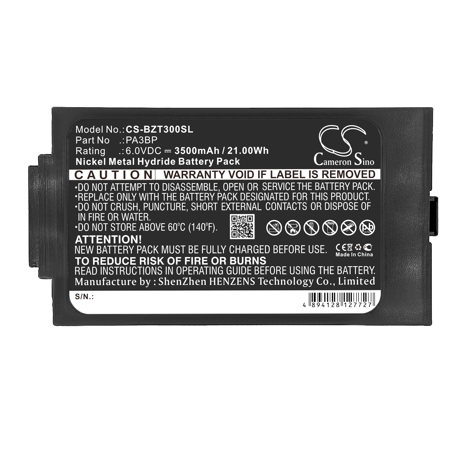 Batteri till Värmekamera för Bullard PA30 PAPR, Tri-Filter