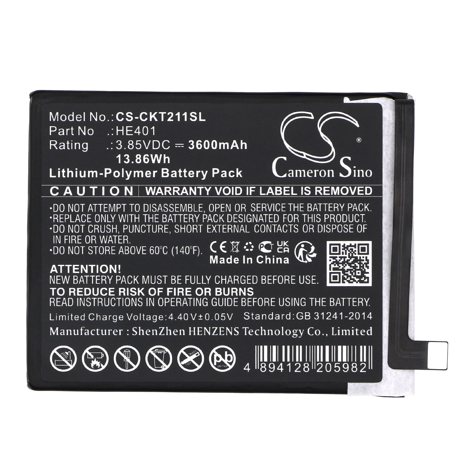 Batteri till SmartPhone, Mobil för Cricket Splendor, Icon 3, EC211002 m.fl.