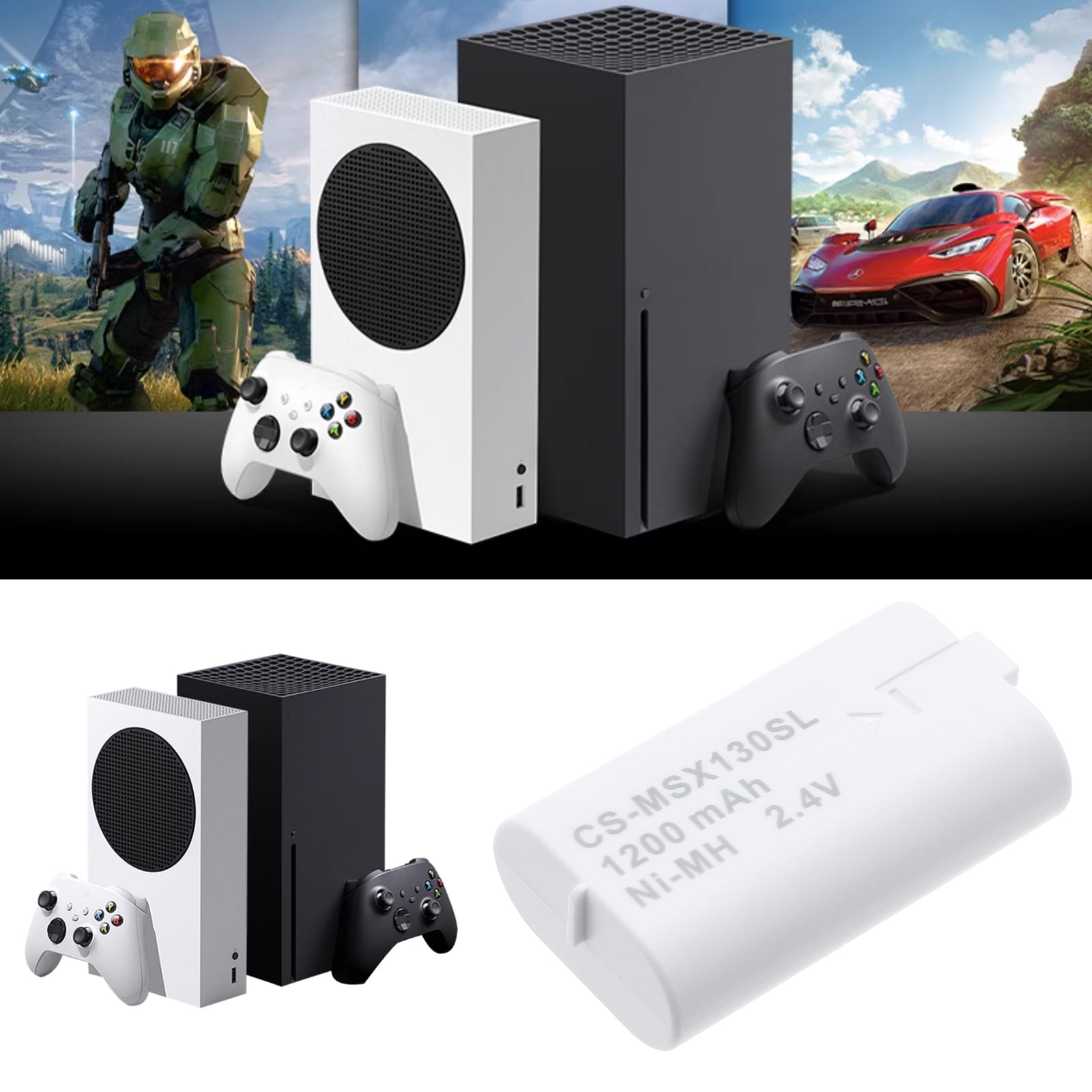 Batteri till Spelkonsol för Microsoft Xbox XSS, Xbox X1, Xbox X1 Elite m.fl.