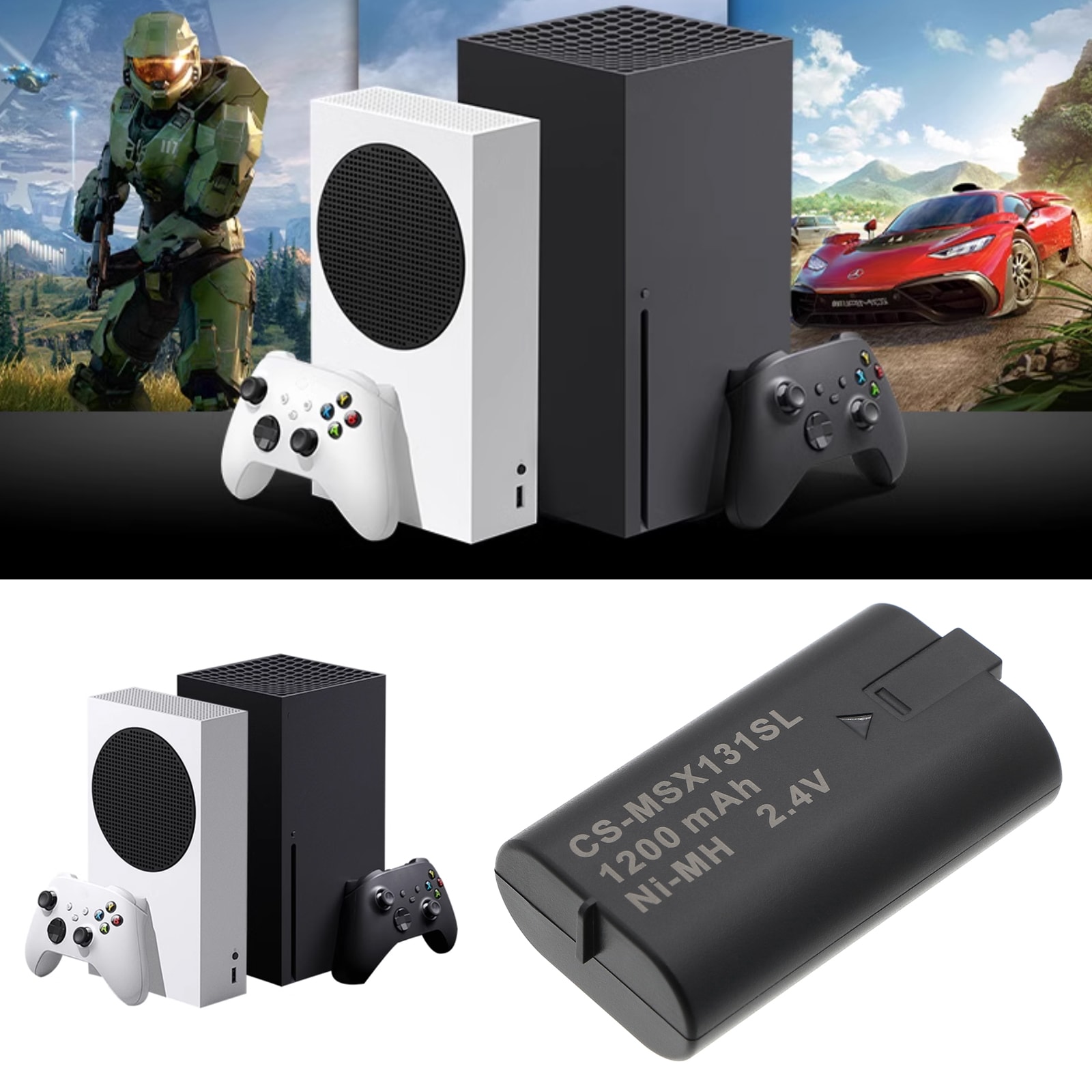 Batteri till Spelkonsol för Microsoft Xbox XSS, Xbox X1, Xbox X1 Elite m.fl.