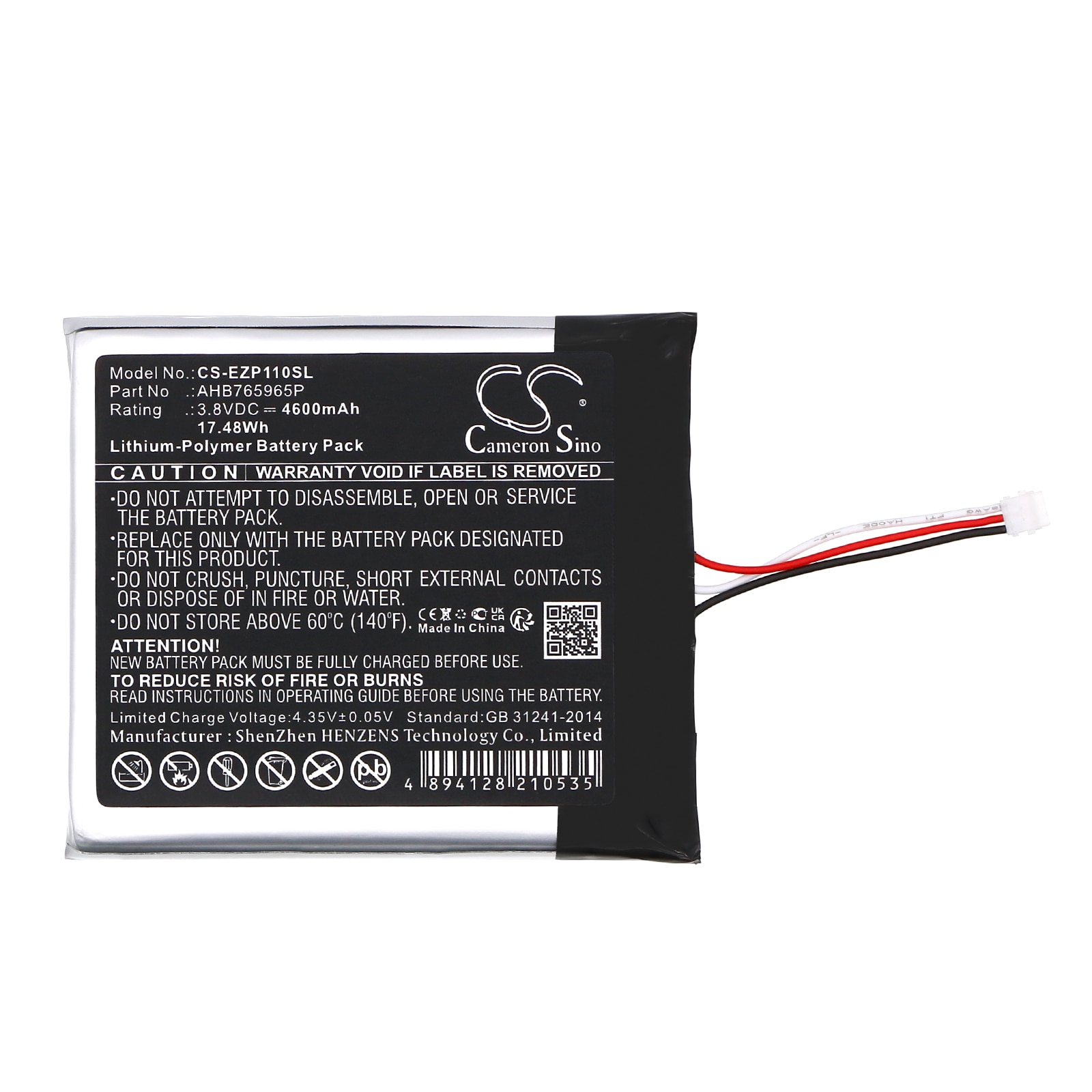 Batteri till Säkerhetskamera för hemmet för Ezviz CS-DP1C-4A1WPFBSR, CS-DP1C