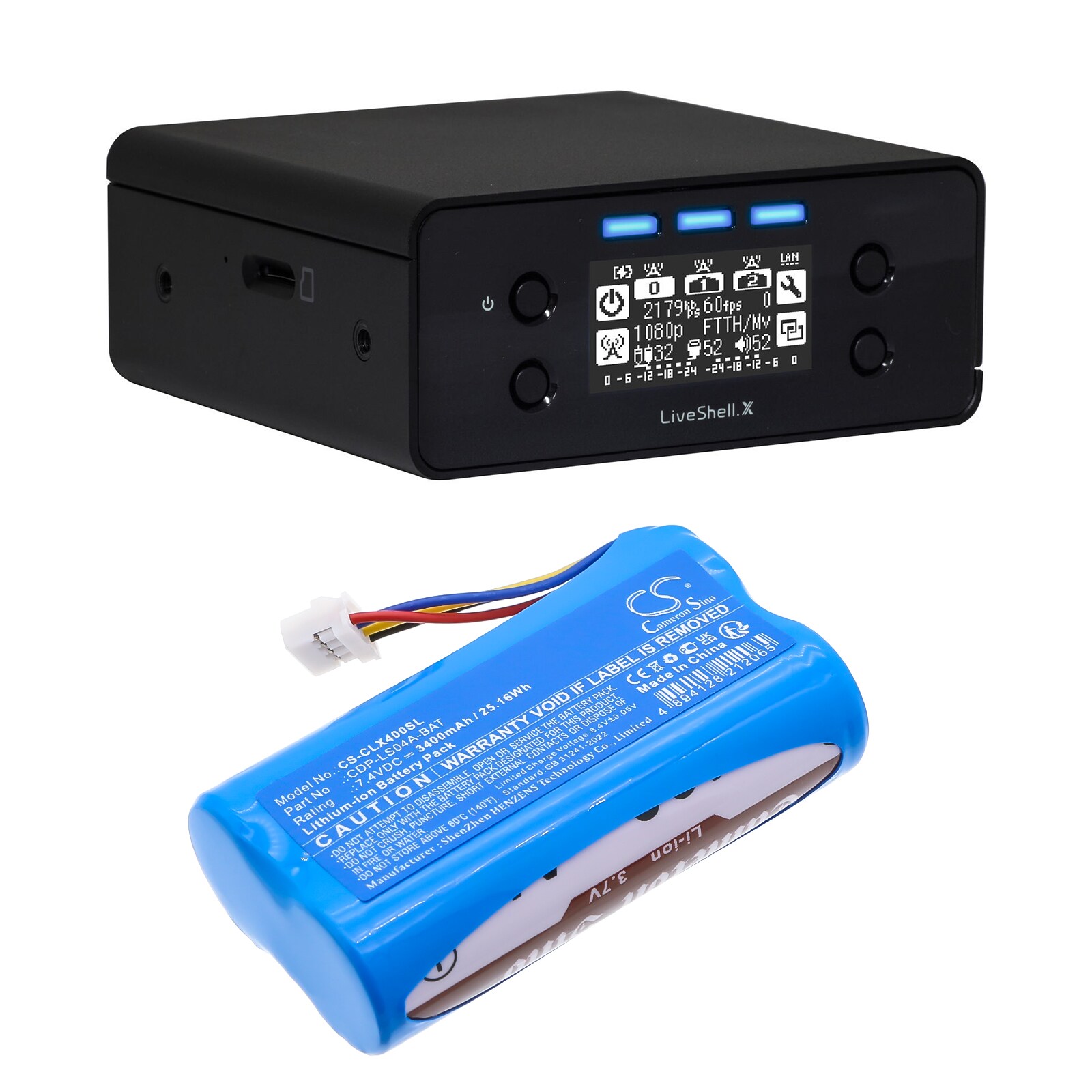 Batteri till Sändare & Mottagare för Cerevo LiveShell X Encoder