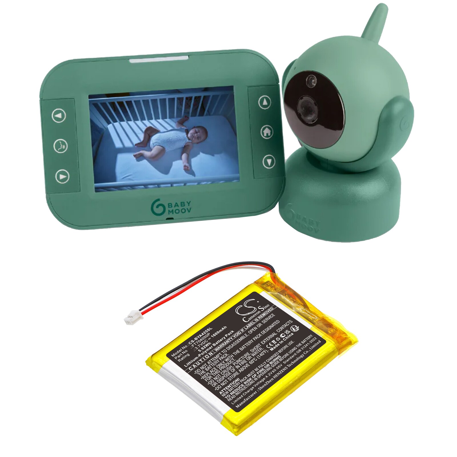 Batteri till BabyPhone för Babymoov A014425, Babyphone Yoo Twist, A014431