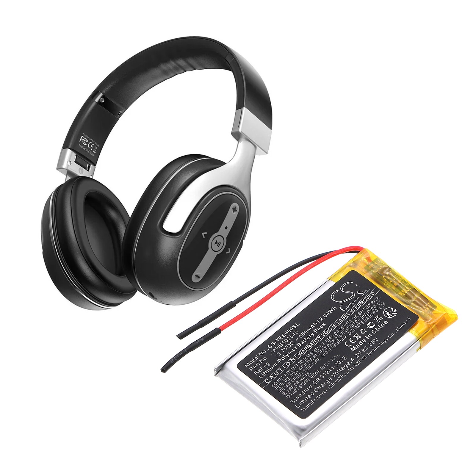 Batteri till Trådlöst headset för Tronsmart Encore S6, Encore S6 Wireless Headphones