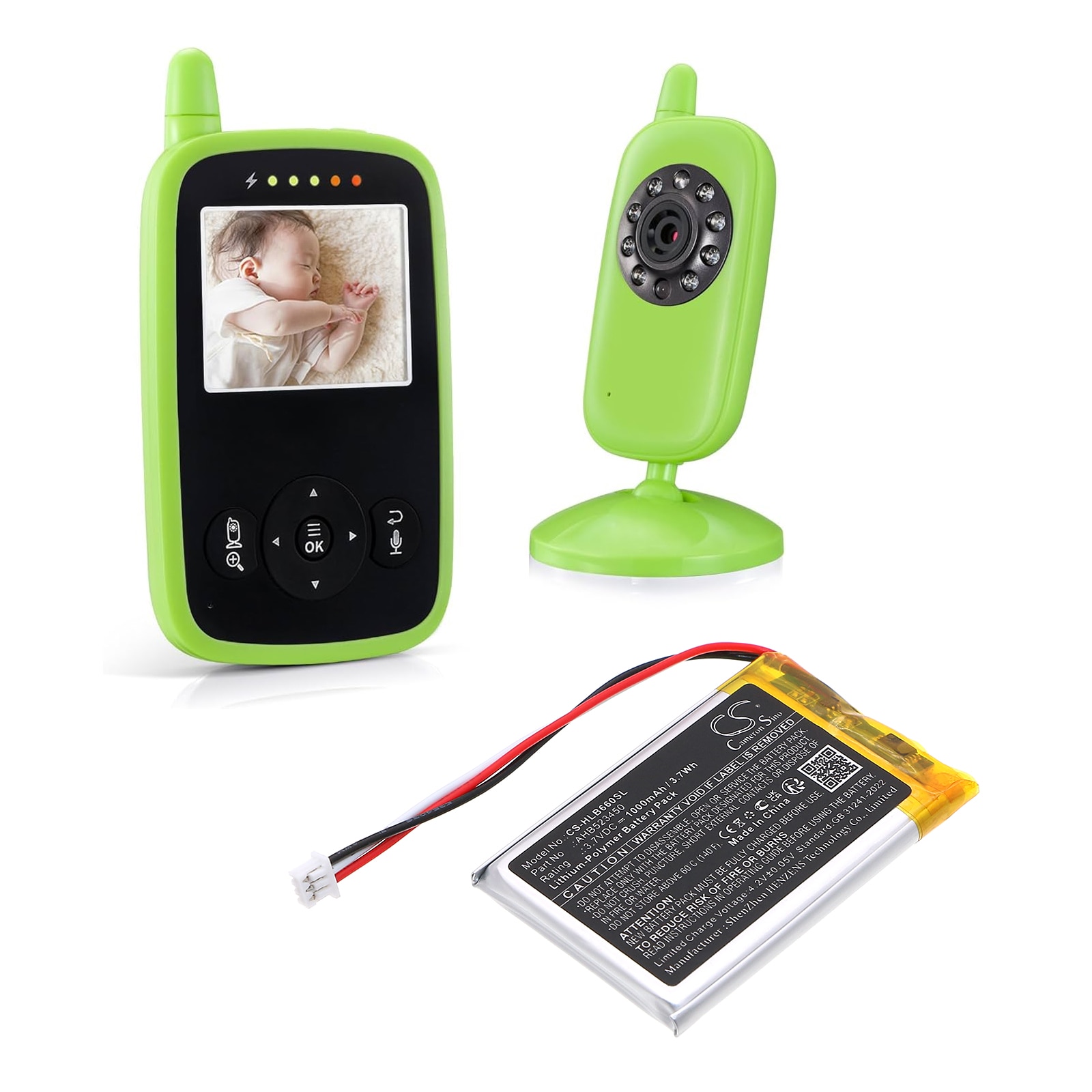 Batteri till BabyPhone för HelloBaby HB24 Monitor, HB31 Monitor, HB6231 Monitor m.fl.