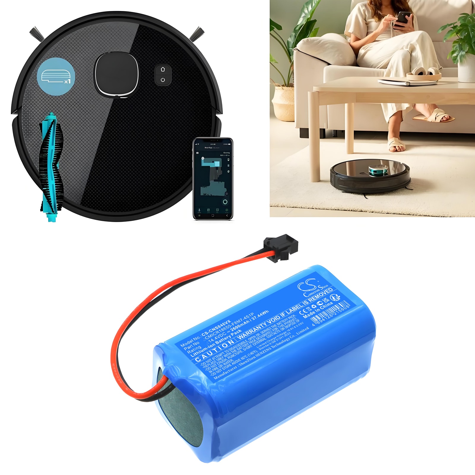 Batteri till Vakuum för Cecotec 05846, Conga Eternal Laser Vital m.fl.