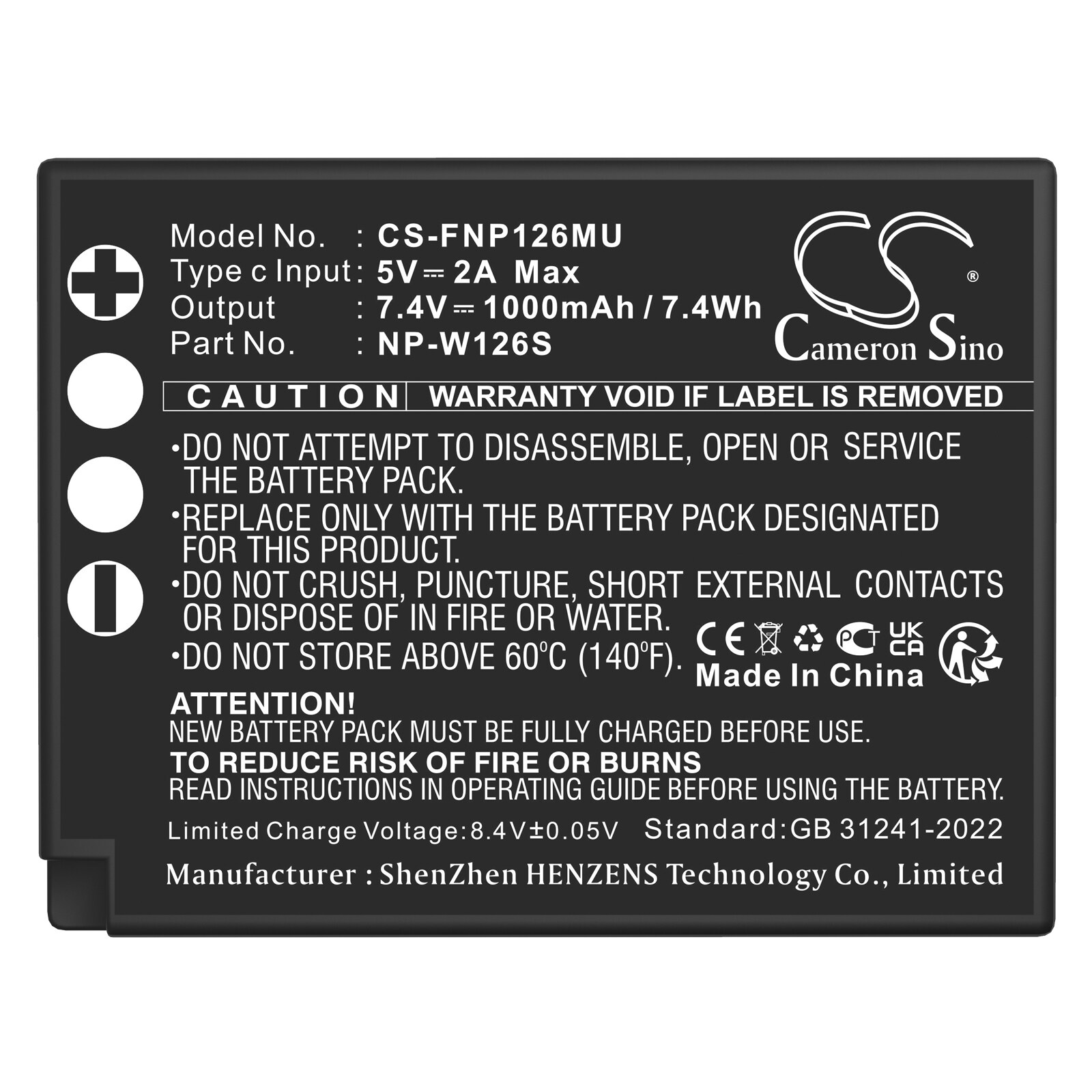 Batteri till Kamera för Fujifilm FinePix HS30, FinePix HS30EXR, FinePix HS33EXR m.fl.