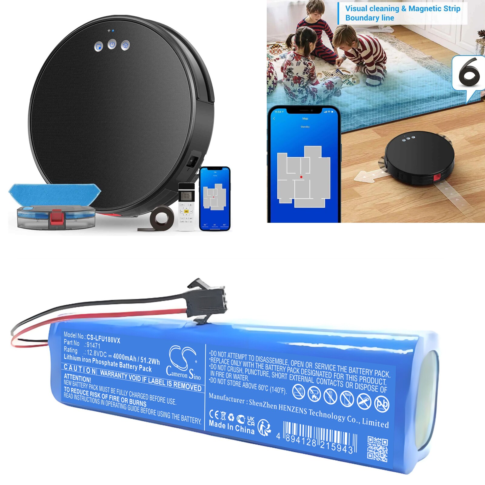 Batteri till Vakuum för Lefant U180