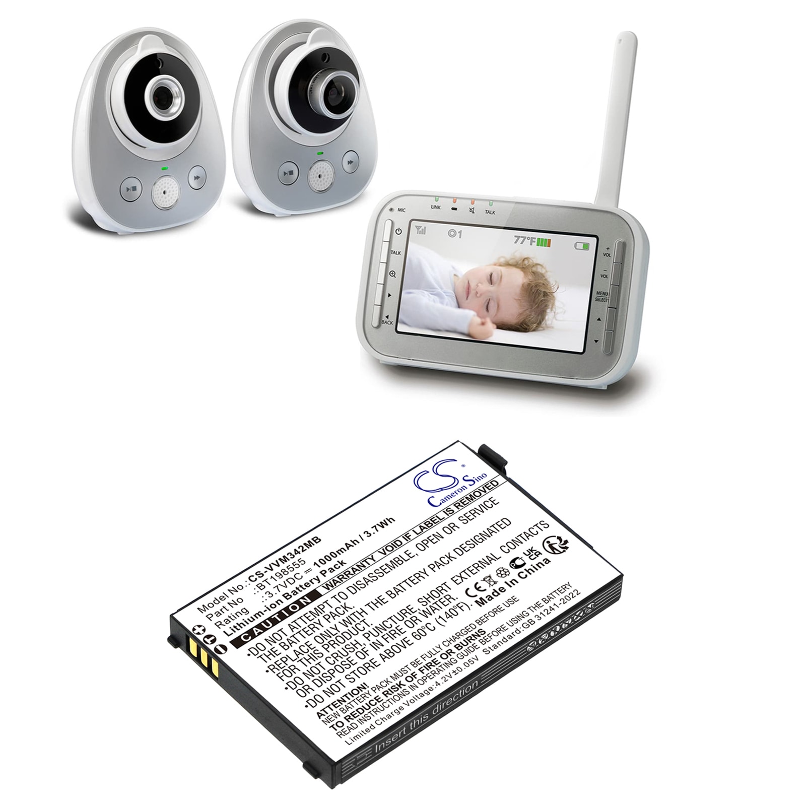 Batteri till BabyPhone för VTech VM342, VM342-2