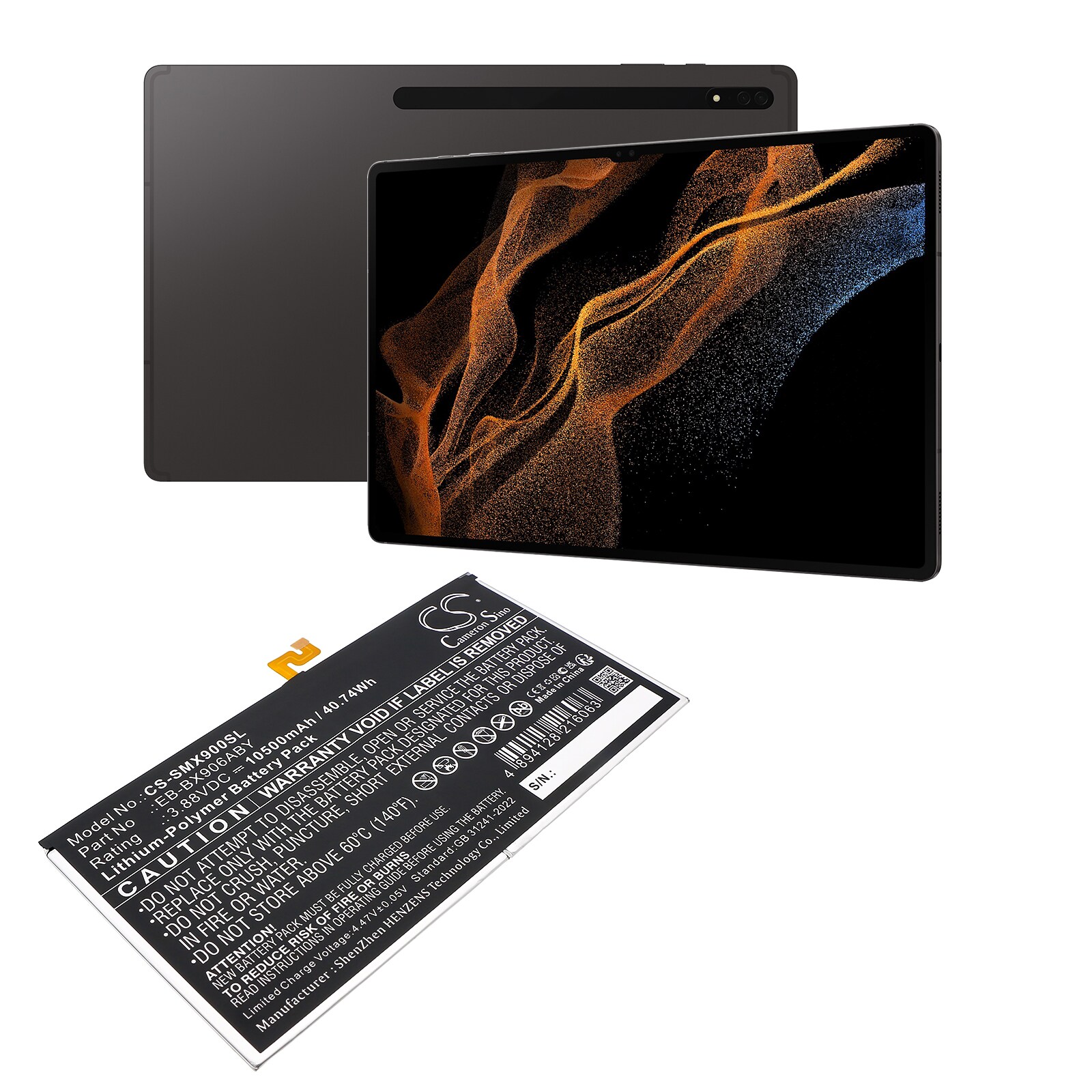 Batteri till Tablett för Samsung Galaxy Tab S8 Ultra, SM-X900, SM-X906 m.fl.