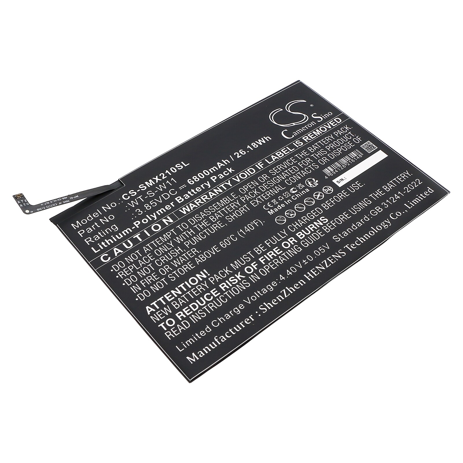 Batteri till Tablett för Samsung Galaxy Tab A9+ 5G 11, SM-X210, SM-X210NZAEXAR m.fl.
