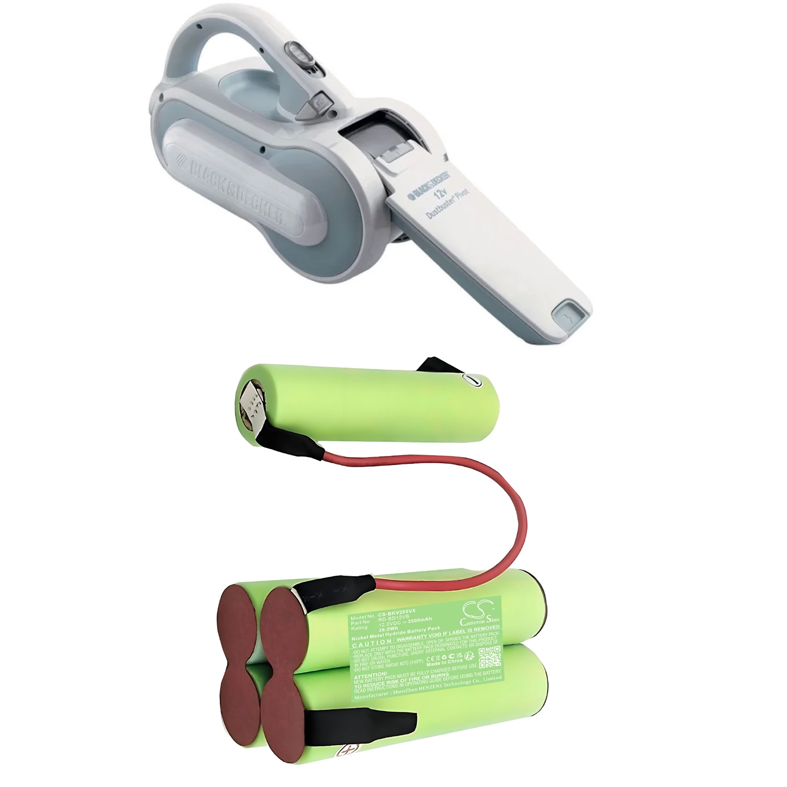 Batteri till Vakuum för Black+Decker Pivot PV1205B