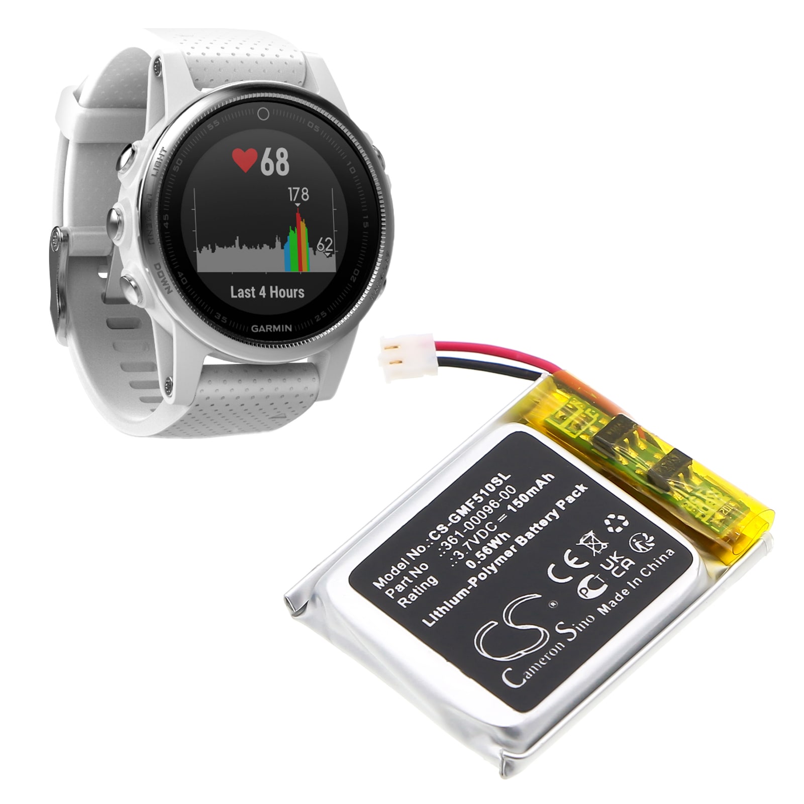 Batteri till Smart klocka för Garmin Fenix 5S, Fenix 5S Plus