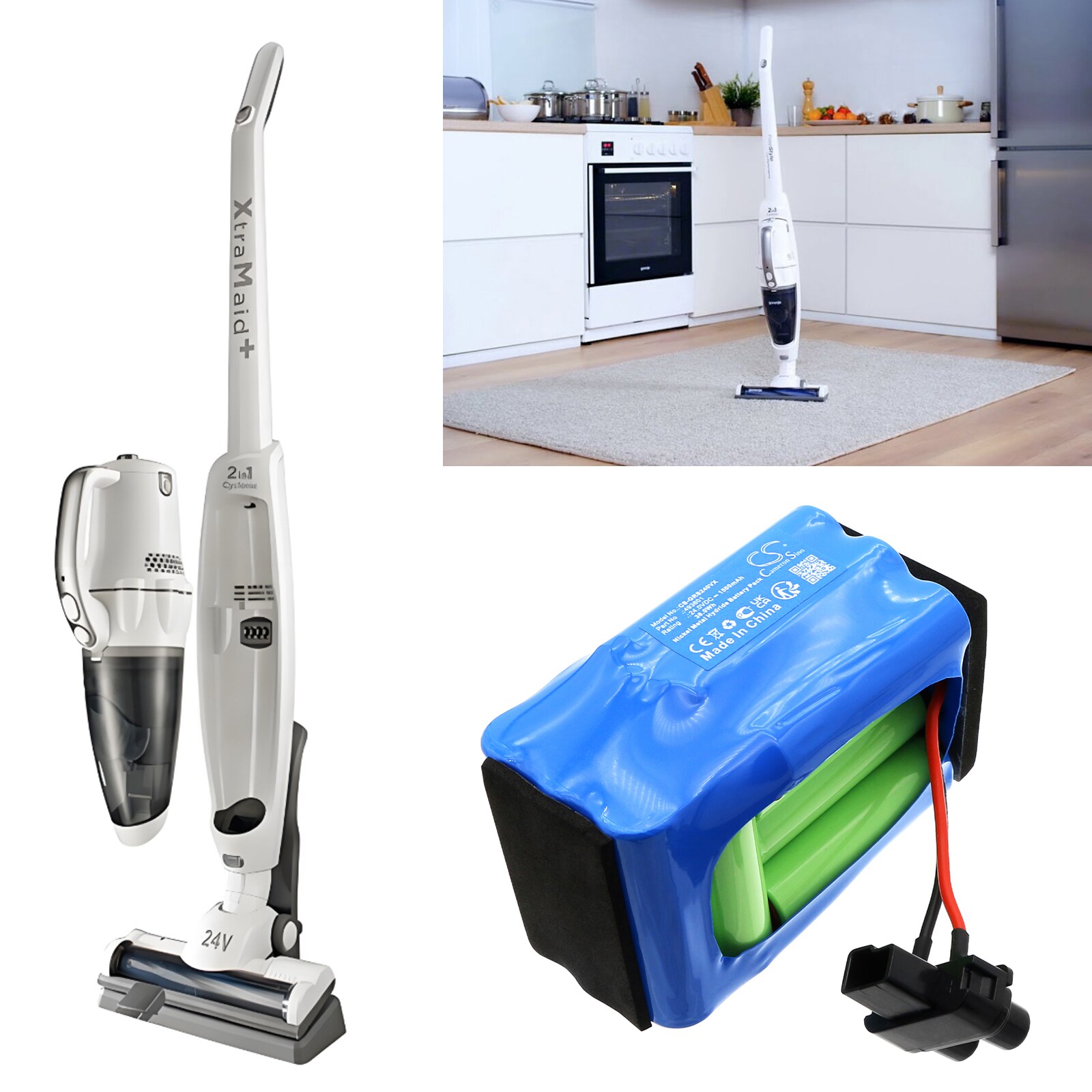 Batteri till Vakuum för Gorenje 467587, SVC240W, VCSP1002D