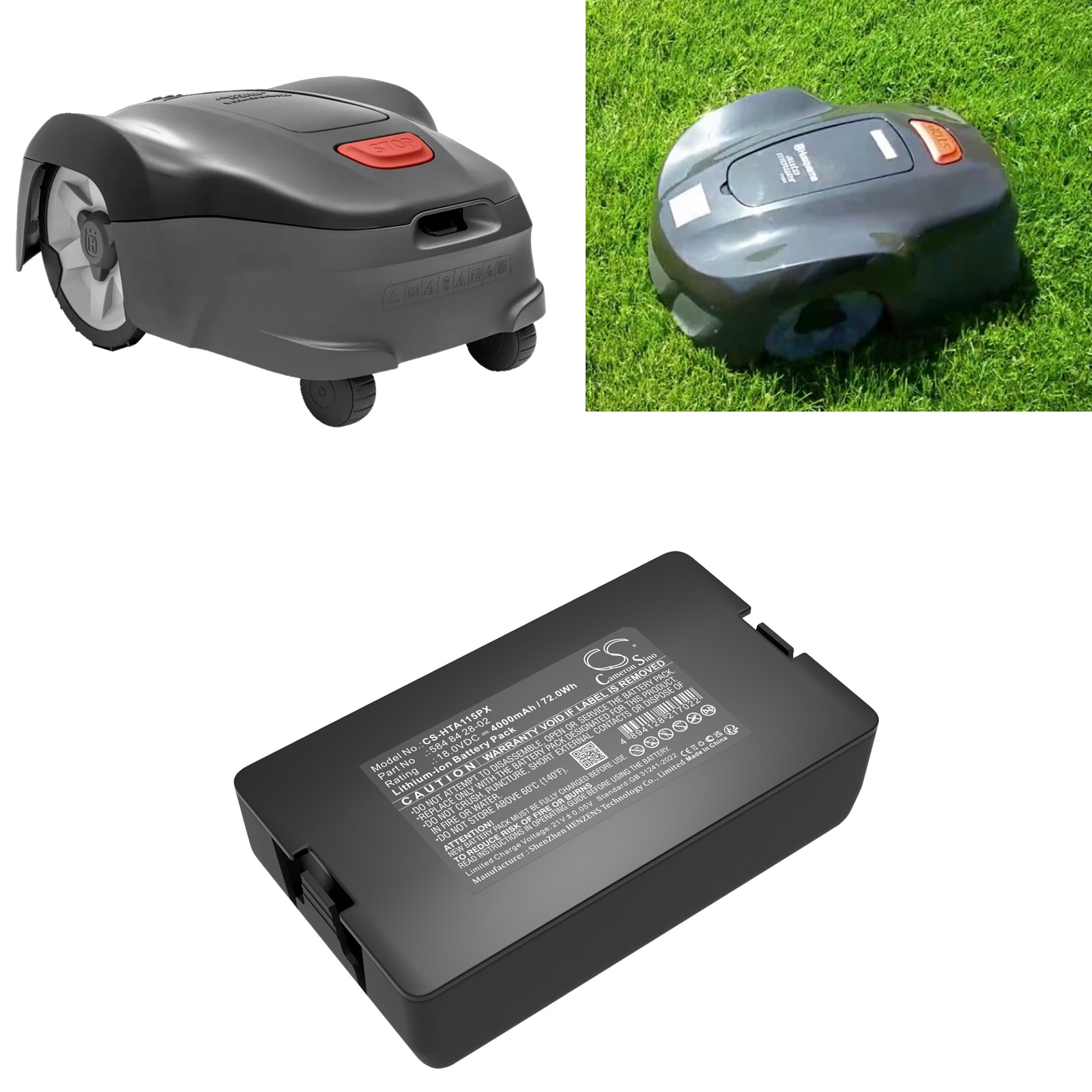 Batteri till Gräsklippare Gardena Sileno / Automower / Flymo / Husqvarna - 4000mAh
