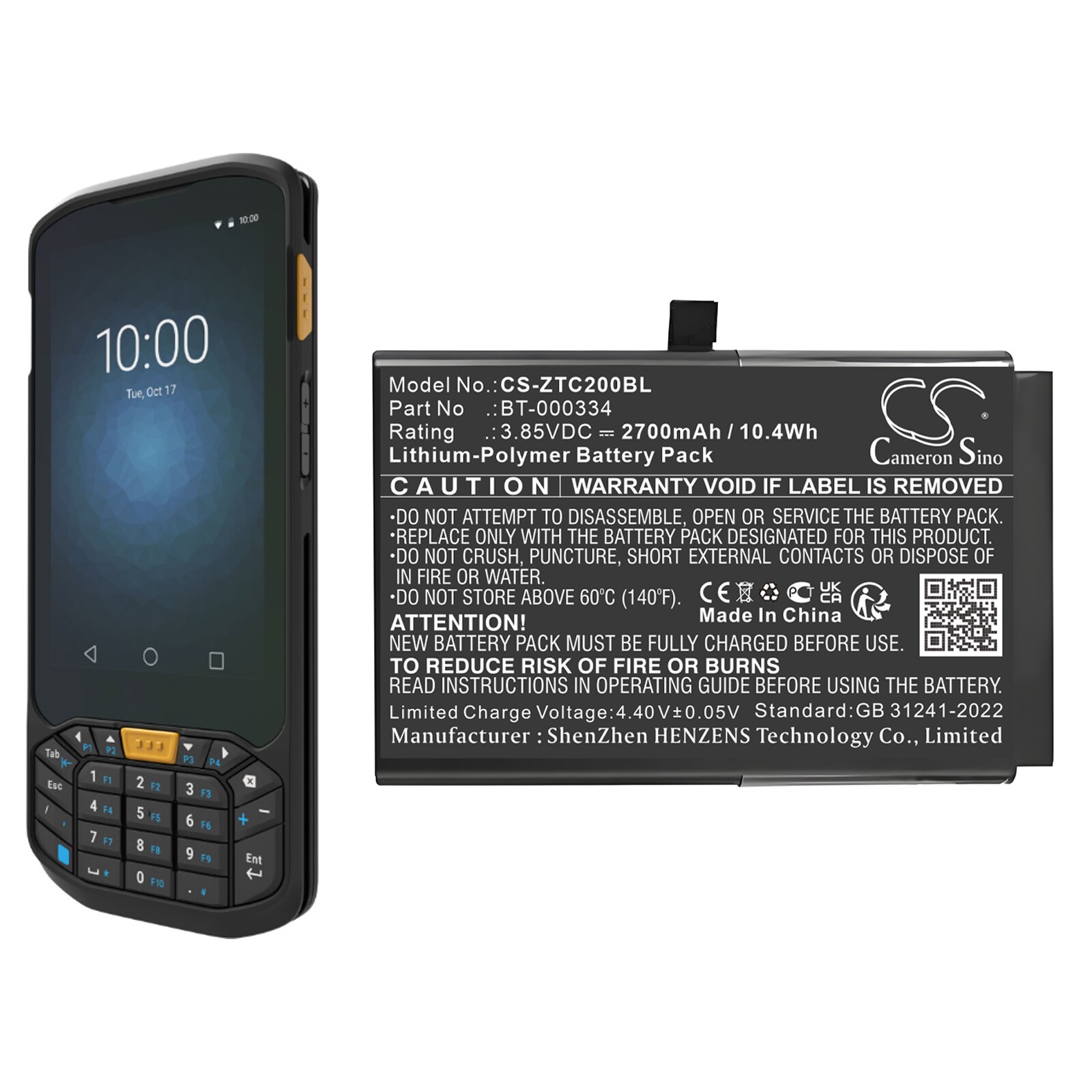 Batteri till Streckkodsläsare för Zebra TC20, TC25, TC200J