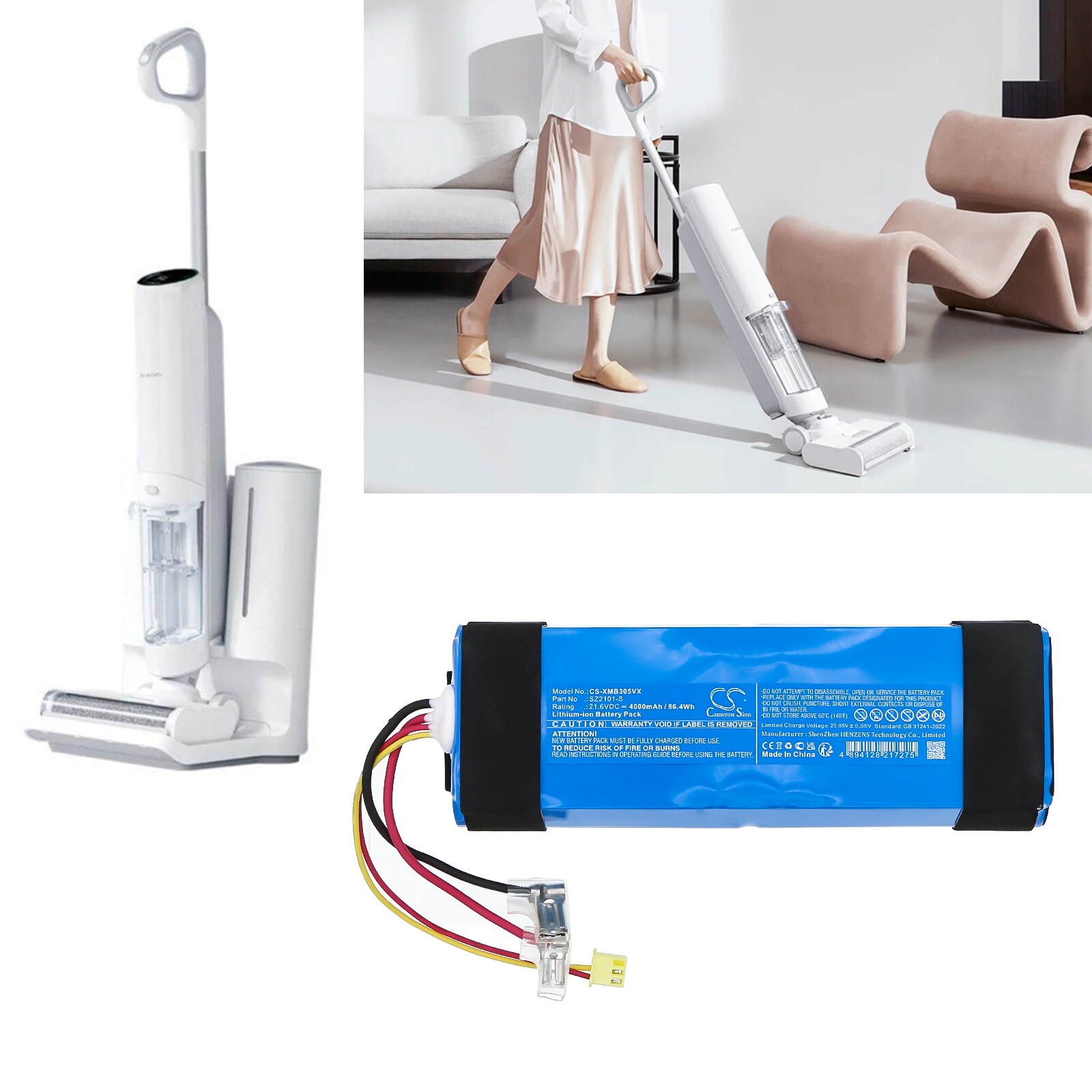 Batteri till Vakuum för Xiaomi B305GL, MJGWXDJ, Truclean W10