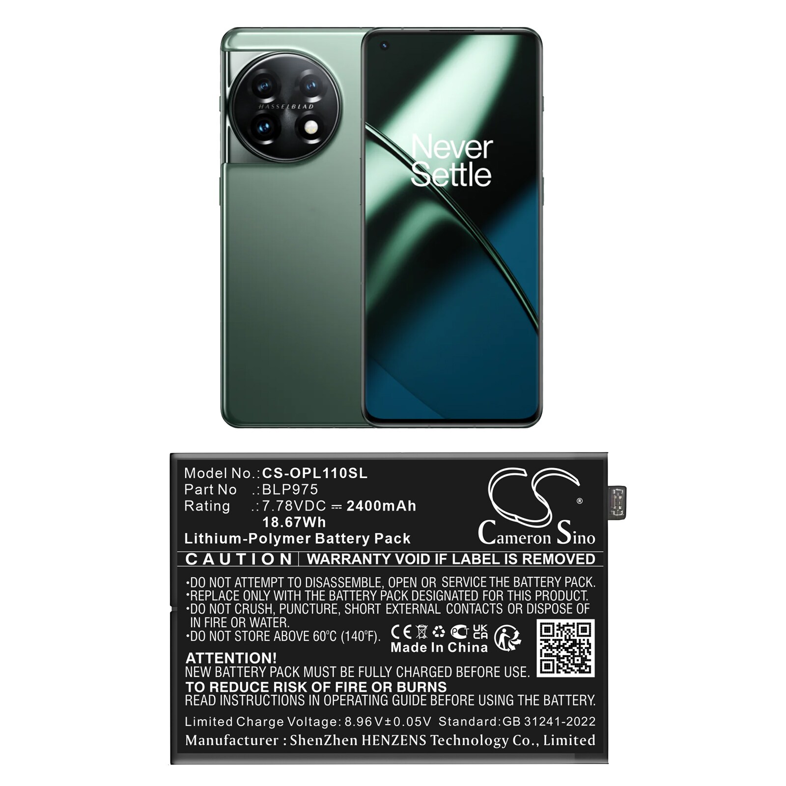 Batteri till SmartPhone, Mobil för Oneplus Oneplus 11