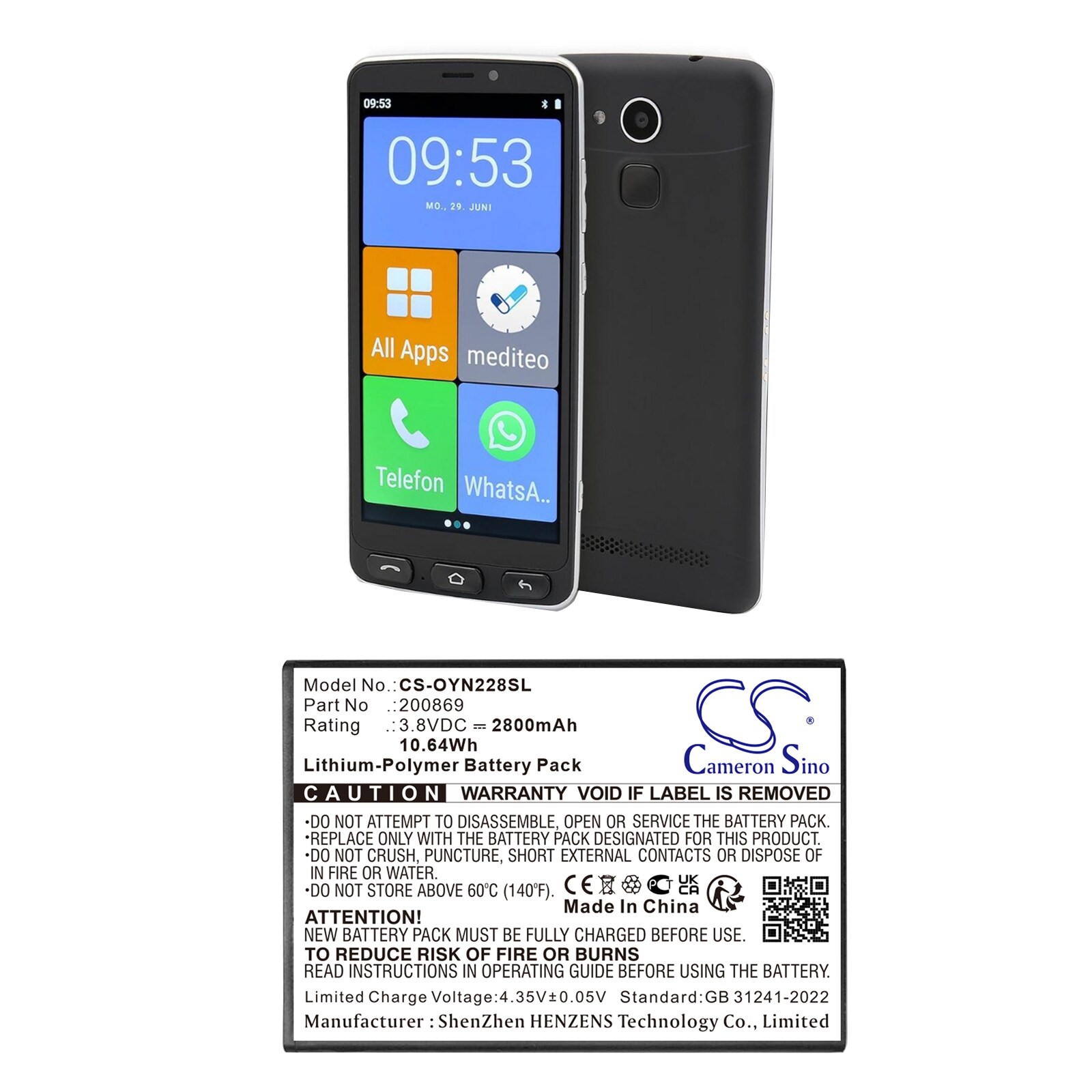 Batteri till SmartPhone, Mobil för Olympia 2286, NEO