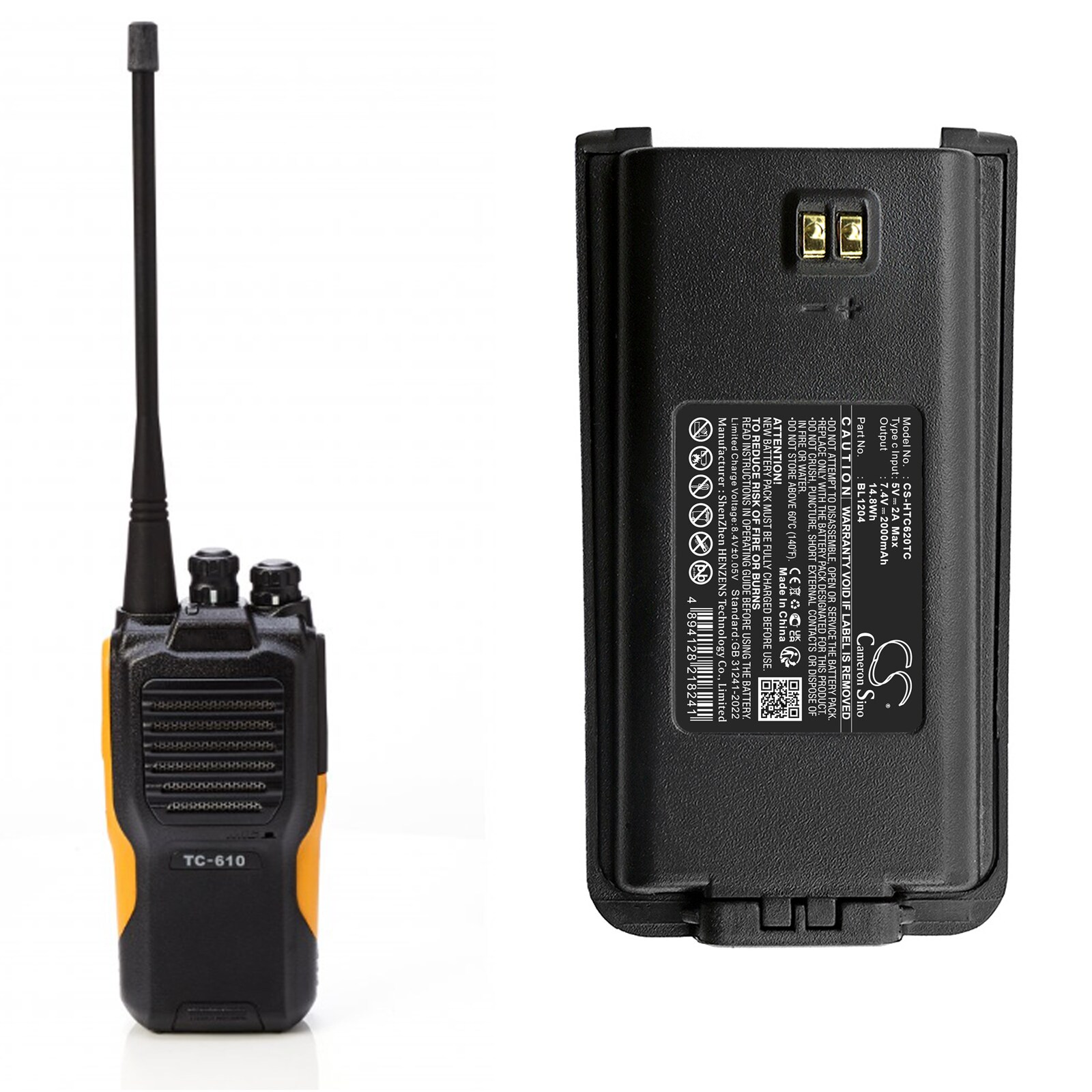 Batteri till Tvåvägsradio för HYT TC-610, TC-610P, TC-610S m.fl.