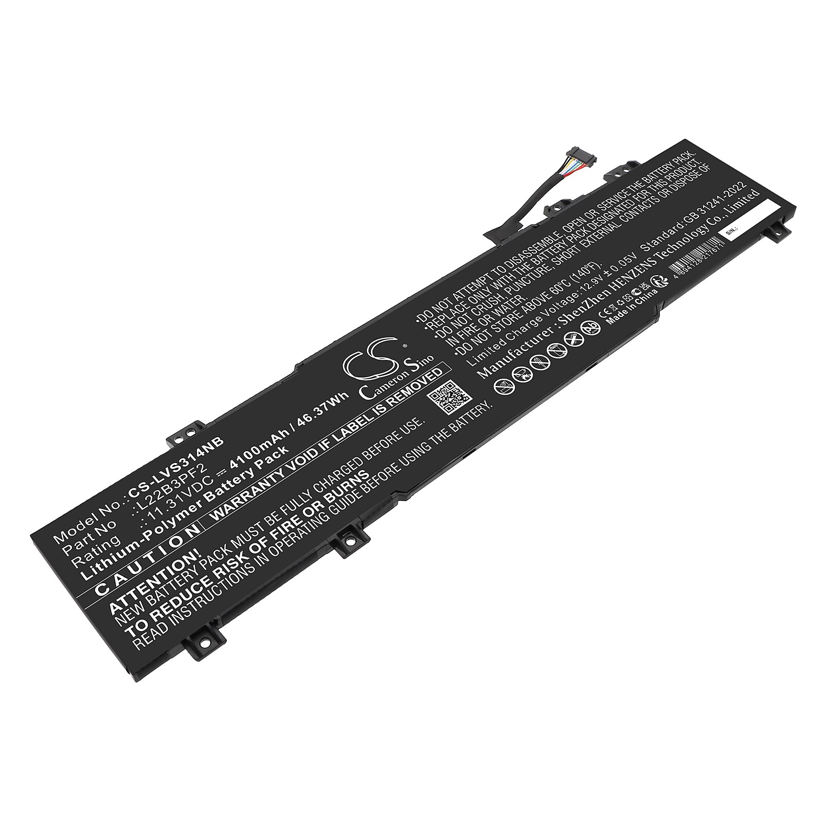 Batteri till Notebook, Bärbar dator för Lenovo IdeaPad Slim 3 14ABR8 82XL000JHH m.fl.