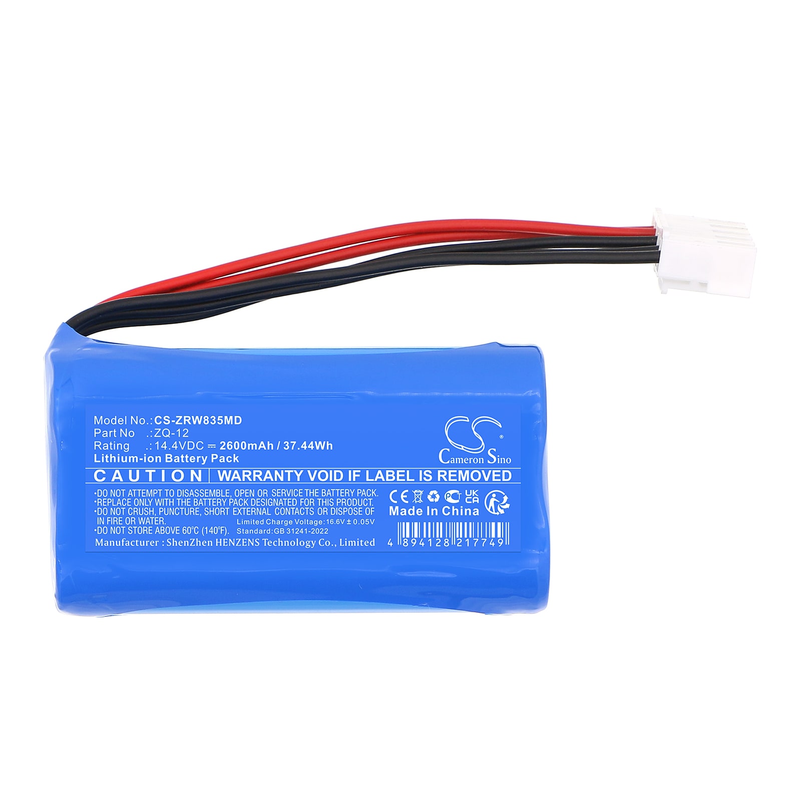 Batteri till Medicinsk för Zoncare WPD-0080, WPD04-0178, WPD07-0035 m.fl.