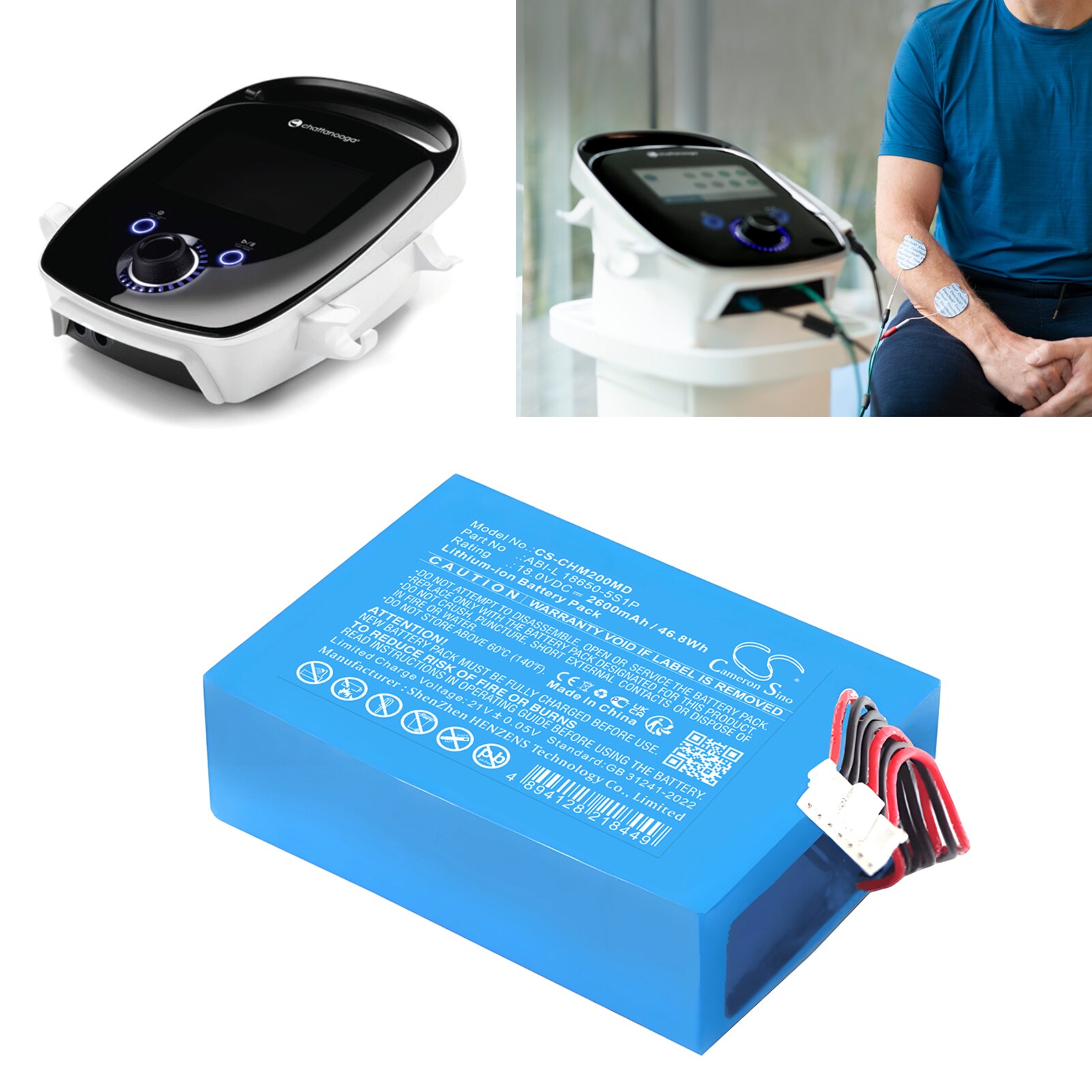 Batteri till Medicinsk för Chattanooga Intelect Legend 2 Ultrasound m.fl.