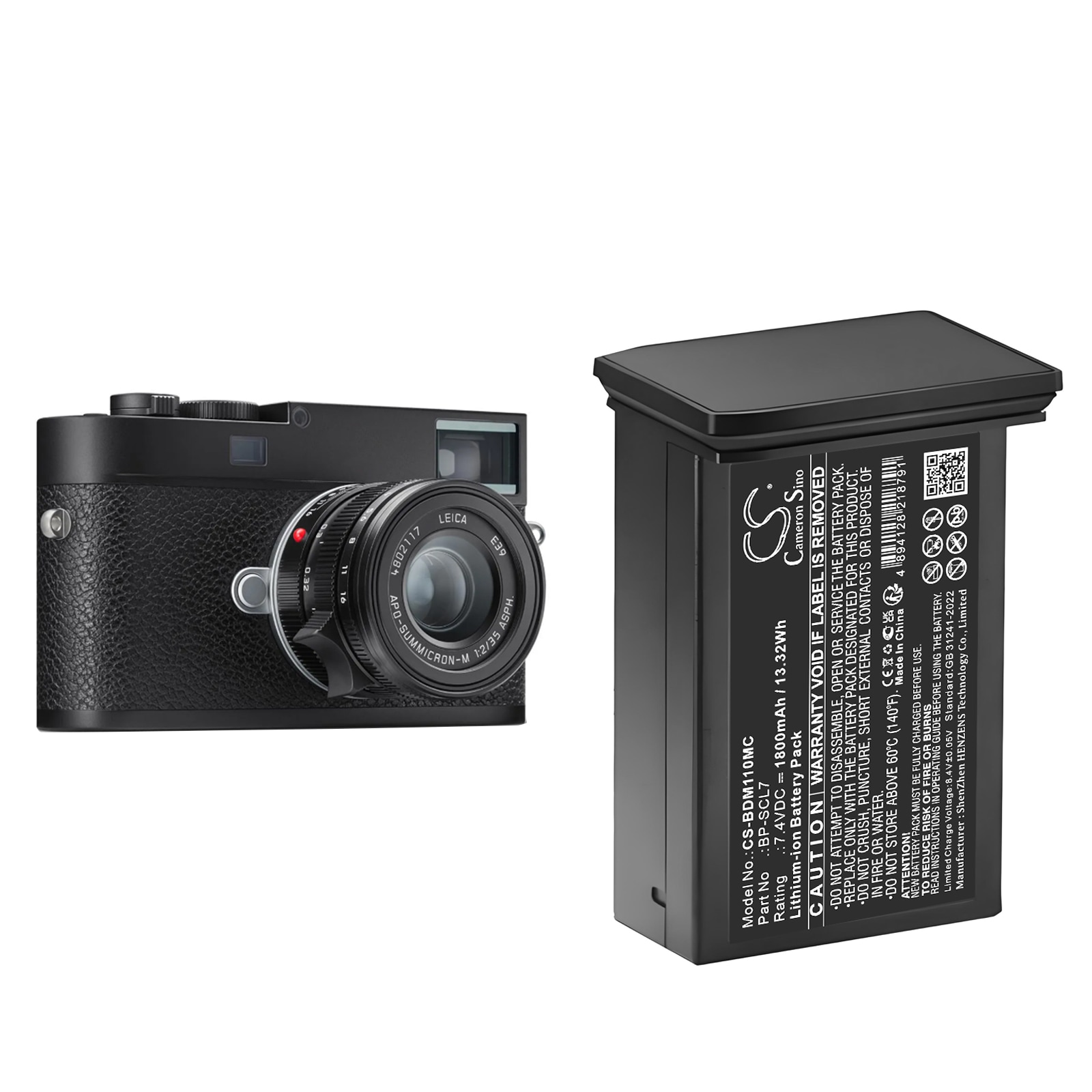 Batteri till Kamera för Leica M11, M11 Glossy, M11M m.fl.