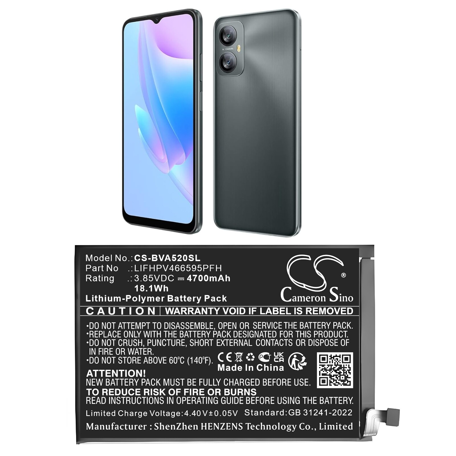 Batteri till SmartPhone, Mobil för Blackview A52