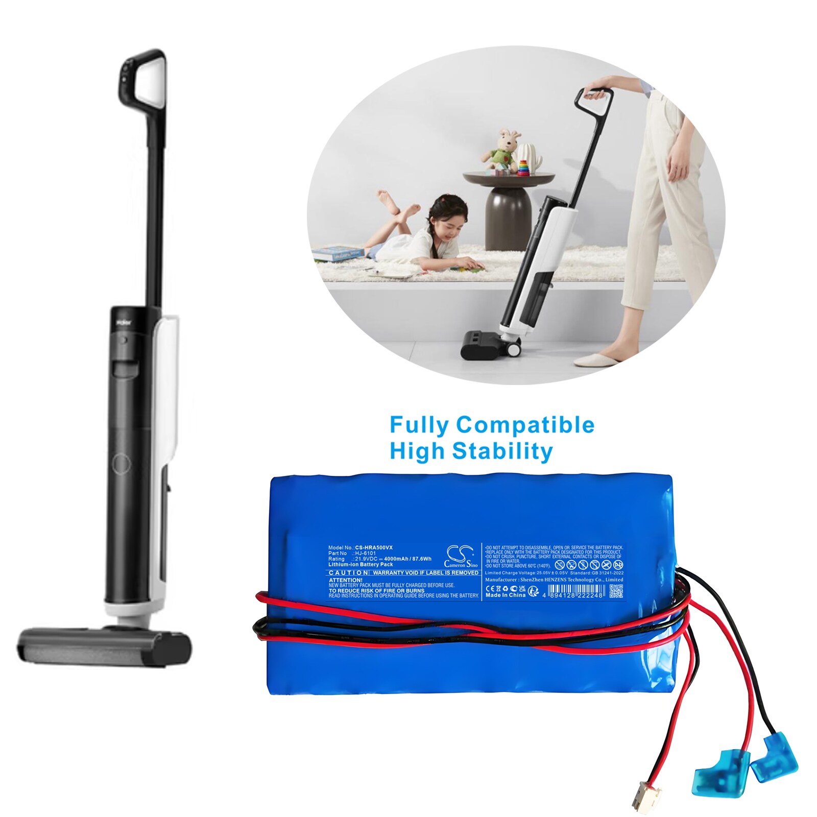 Batteri till Vakuum för Haier A500