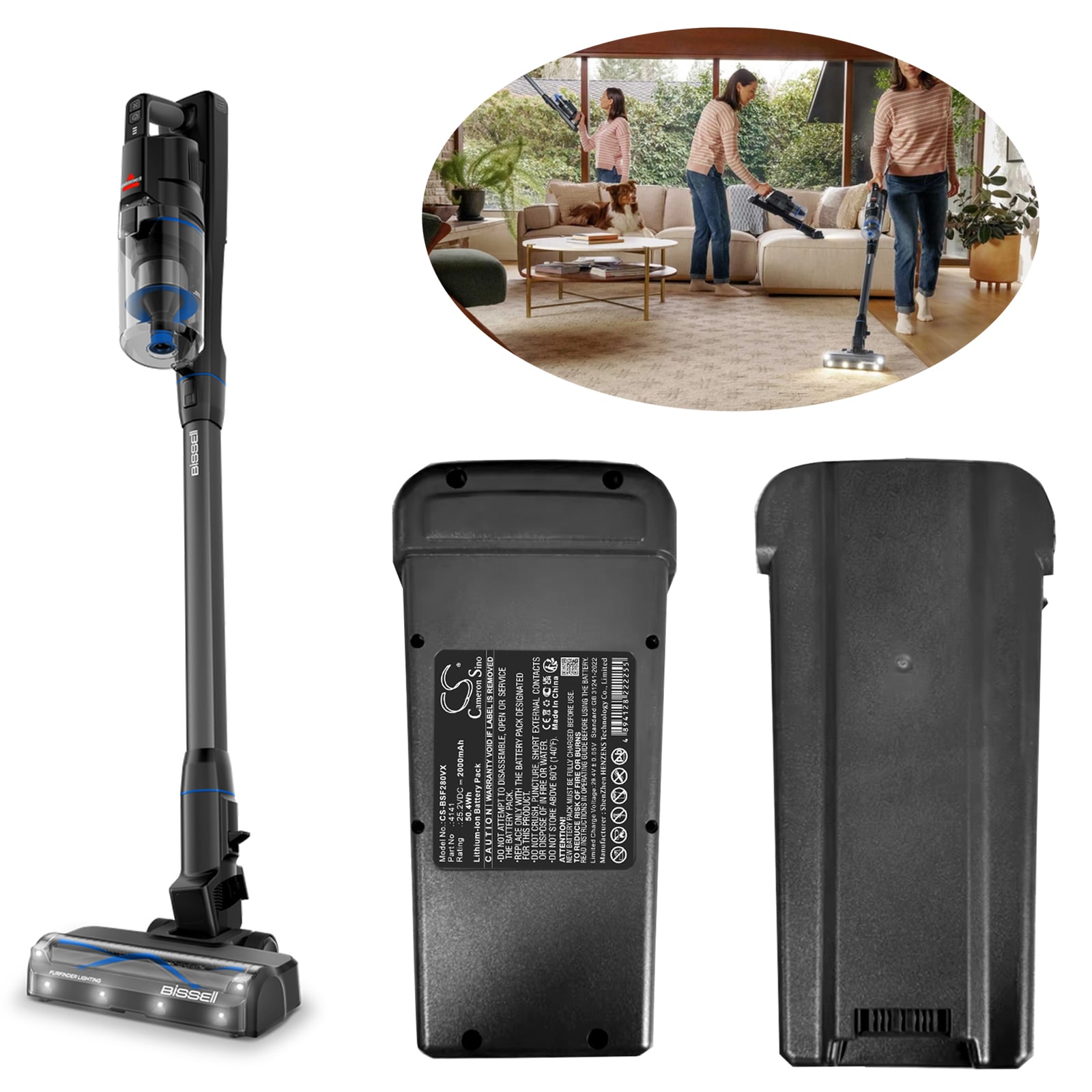 Batteri till Vakuum för Bissell PowerClean FurFinder 4239, PowerClean FurGuard 200W m.fl.